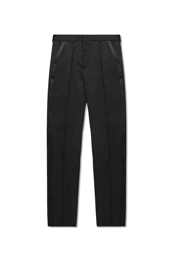 Saint Laurent Paris oc11z1225 737998 Tuxedo Trousers Grain de Poudre in Black Size US 34 / EU 50 - 1 Thumbnail