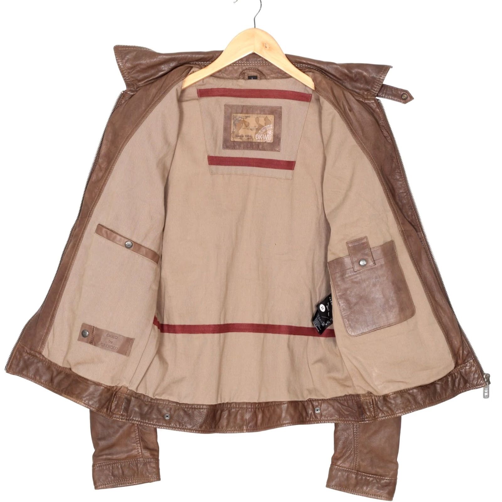 Vintage OAKWOOD Soft Leather Jacket Men L Brown MJ5403 Jacket Mens Leather Coat MJ5403 Size US L / EU 52-54 / 3 - 4 Thumbnail