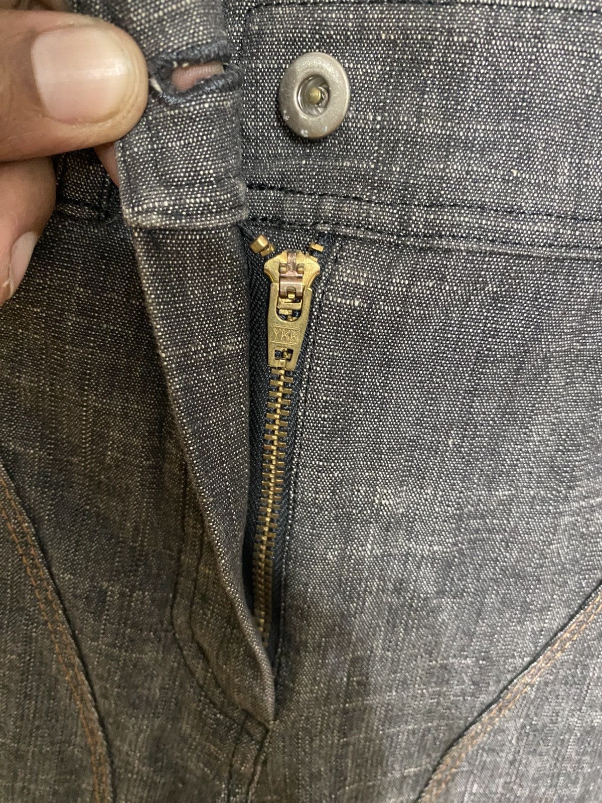 Japanese Brand LA TENDA WAXED BLACK BOOTCUT DENIM NICE DESIGN VERY RARE Size 31" - 9 Thumbnail