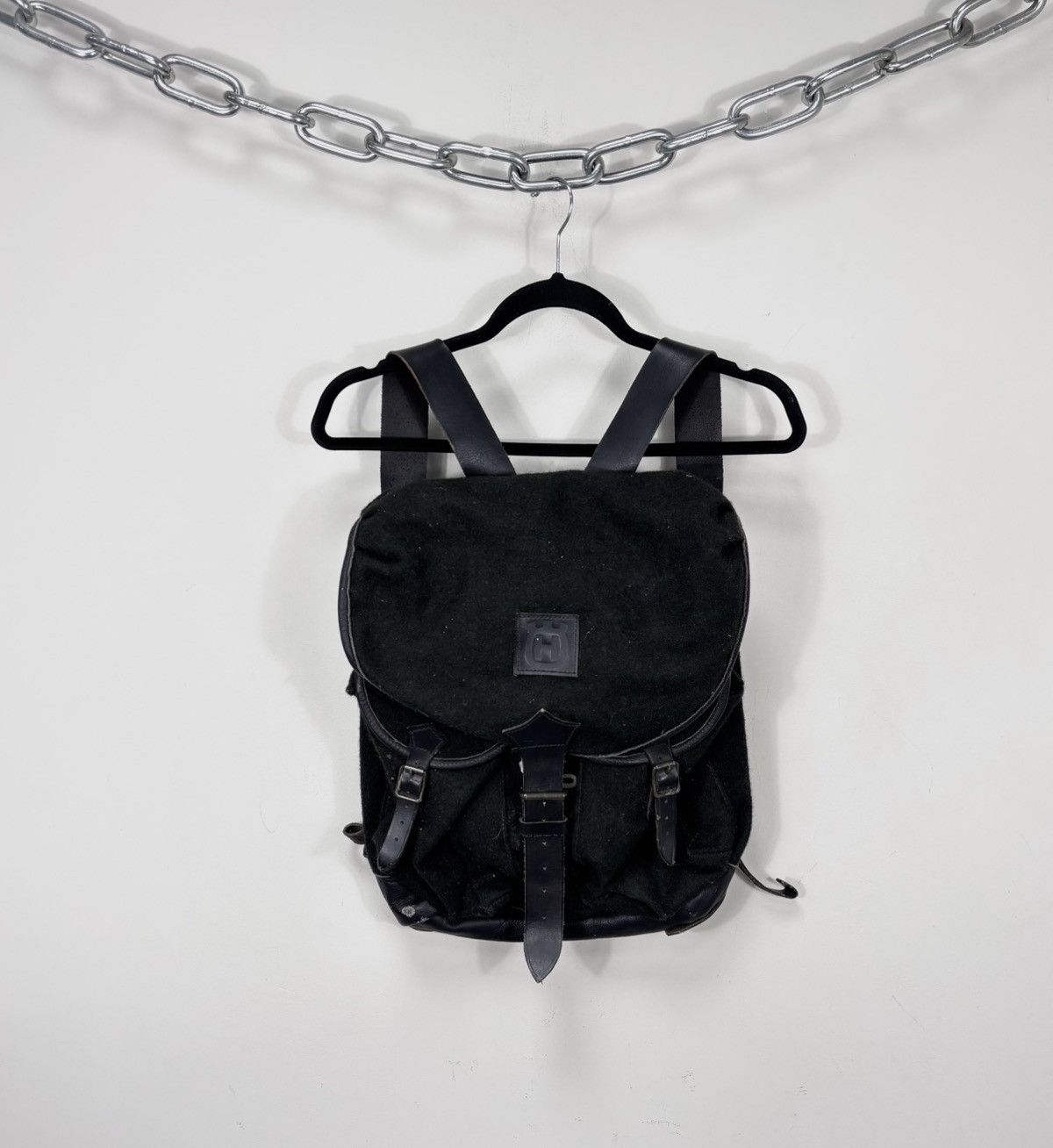 Other Vintage 1980s Husqvarna Motorcycle Backpack Wool Leather Size ONE SIZE - 1 Thumbnail