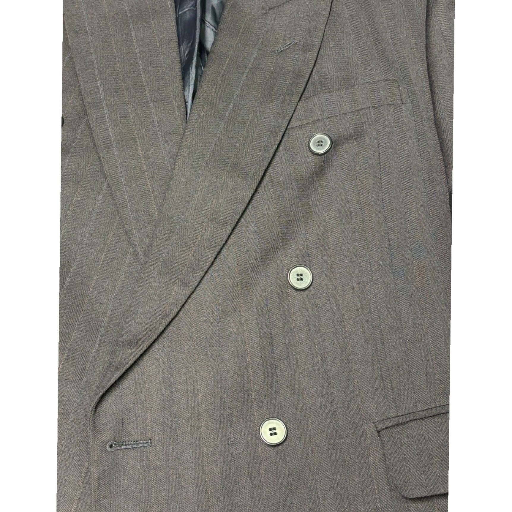 Doublet Alexandre of England Blazer Men’s Black Pinstripe Double Breasted 44 Short Blazer Black Mens 44 Short Formal Workwear Vintage-Style? Size 44R - 2 Thumbnail