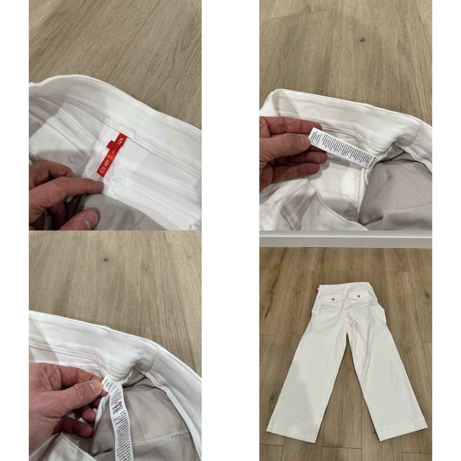 Spanx NWT Spanx Pants Cropped Wide-Leg Pull On Twill Cotton Blend XL Tall White Size 40" / US 18 - 8 Thumbnail