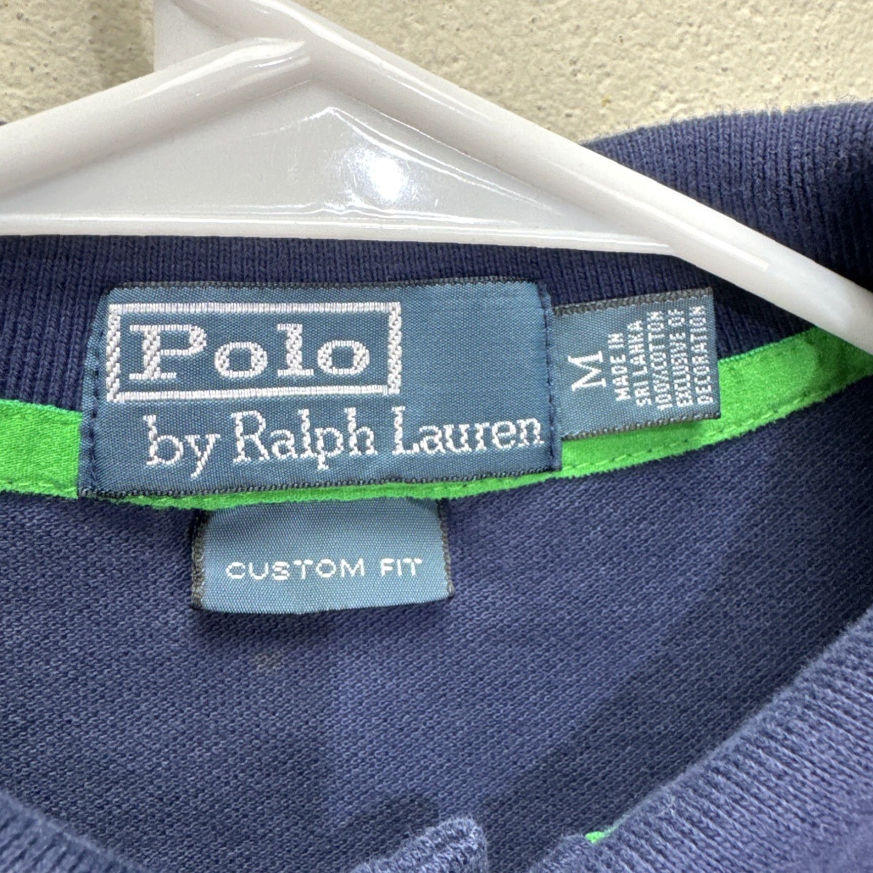 Polo Ralph Lauren VINTAGE Polo Ralph Lauren Men's Polo Shirt Classic Fit Short Sleeve Navy Blue Yellow Big Pony Logo GOLF Casual Size US M / EU 48-50 / 2 - 2 Thumbnail