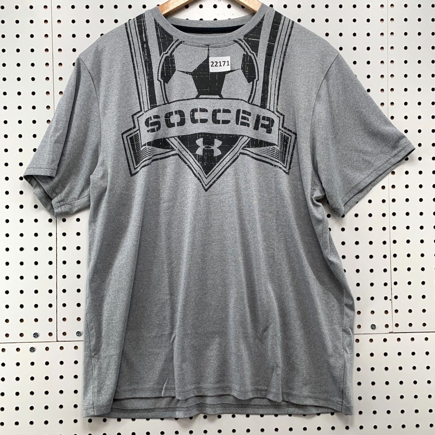 Under Armour Under Armour Heat Gear Soccer Shirt Gray Adult Large Short Sleeve Sports Shirt Mens Size US L / EU 52-54 / 3 - 5 Thumbnail