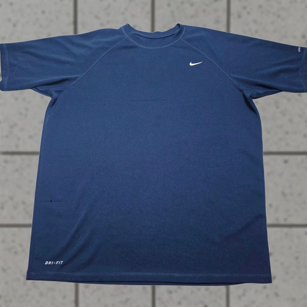 Nike Nike Dri-FIT T Shirt UPF 40+ Sun Shirt Short Sleeve Blue Mens Large Swim Pool Size US L / EU 52-54 / 3 - 1 Thumbnail