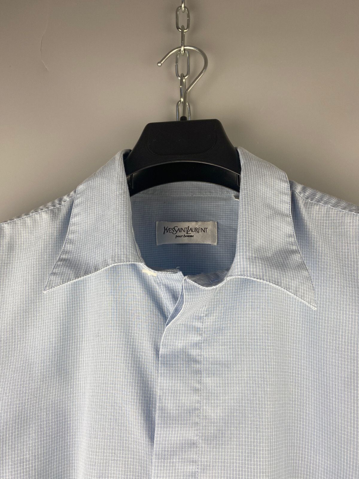 Yves Saint Laurent Yves Saint Laurent YSL Luxury Check Short Sleeve Shirt Size US L / EU 52-54 / 3 - 11 Thumbnail