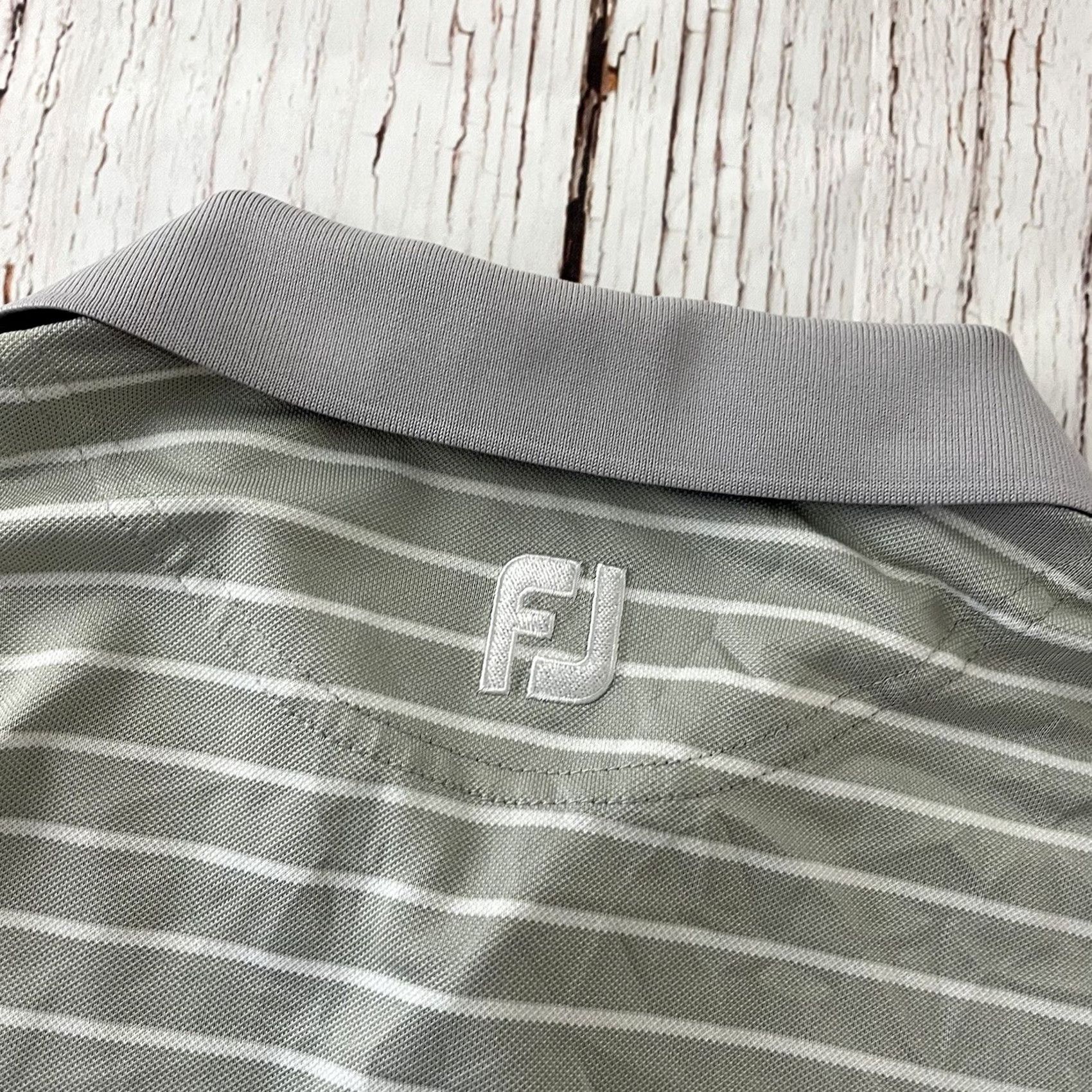 Footjoy FootJoy Striped Short Sleeve Golf Polo Shirt Men’s Medium Gray Size US M / EU 48-50 / 2 - 7 Thumbnail