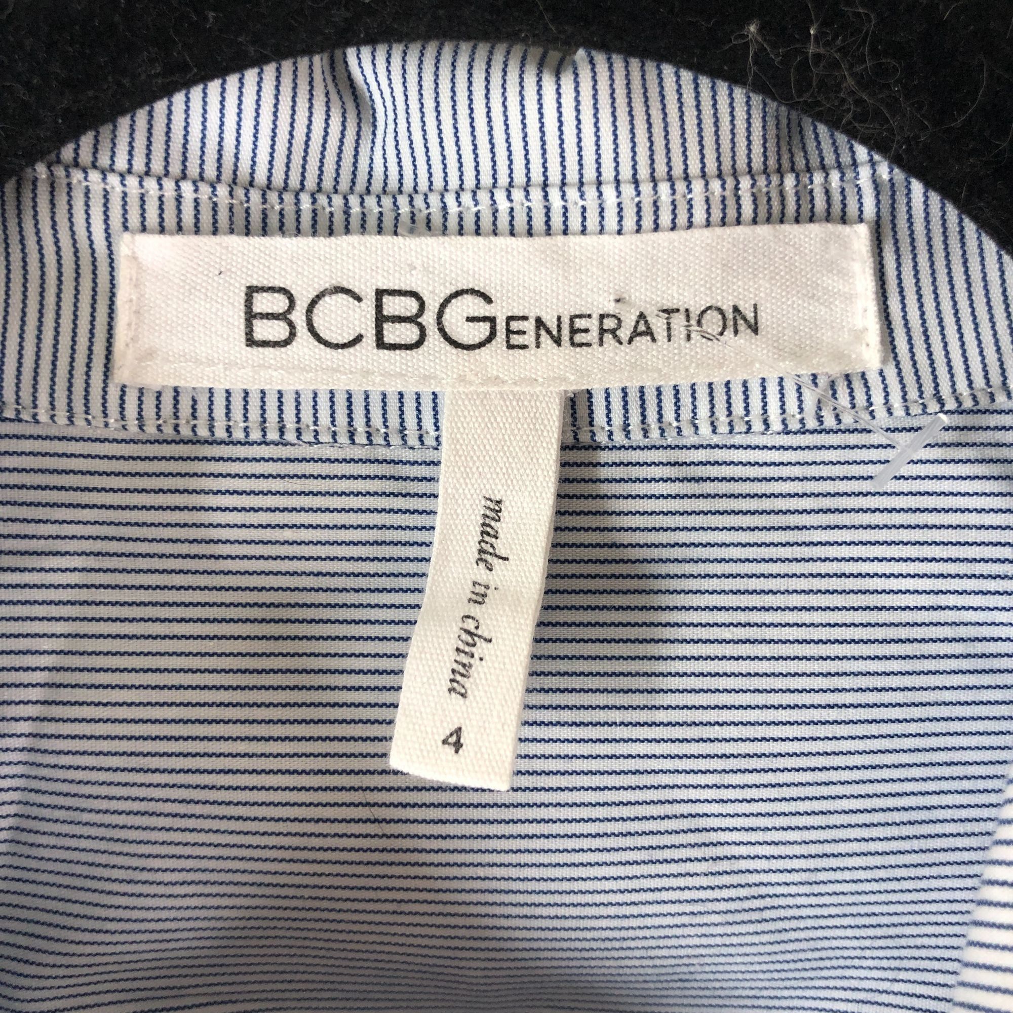 BCBGeneration BCBGeneration Shirt Dress A Line Long Sleeve Pinstripe Cotto Size S / US 4 / IT 40 - 3 Thumbnail