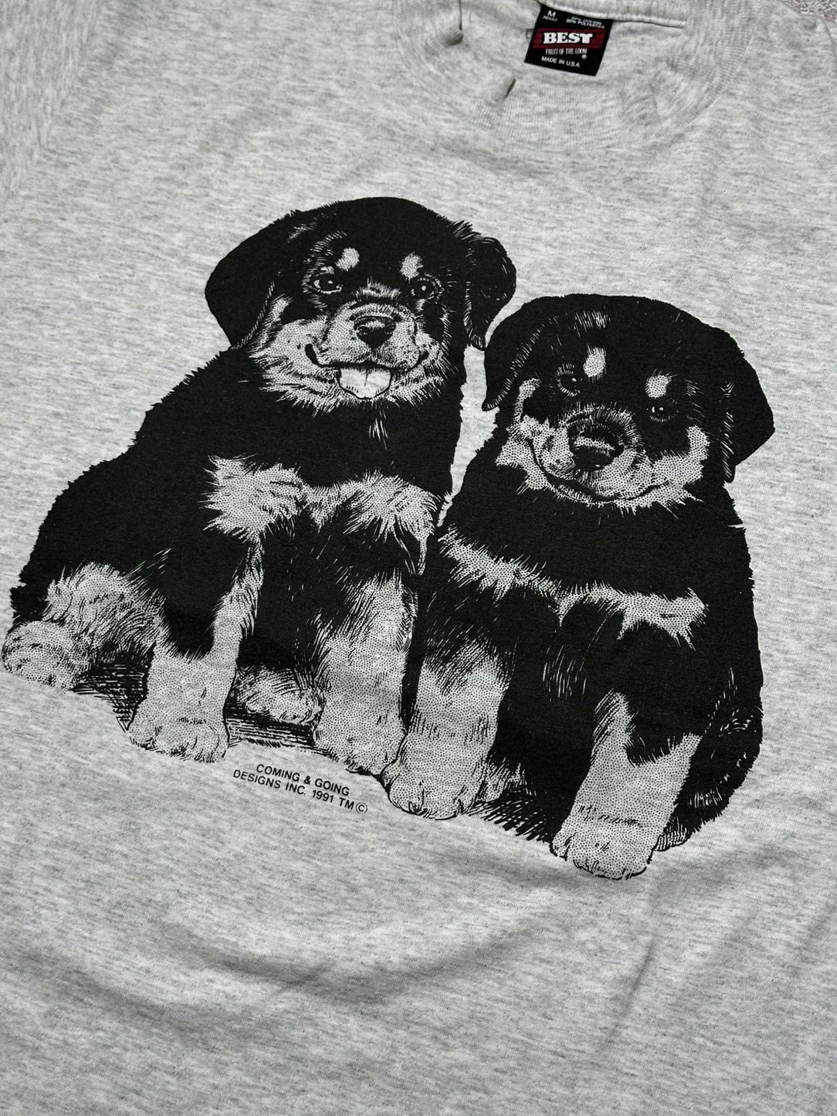 Fruit Of The Loom Fruit Of The Loom 1991 T-shirt Vintage “Puppies Brothers” Size US M / EU 48-50 / 2 - 4 Thumbnail