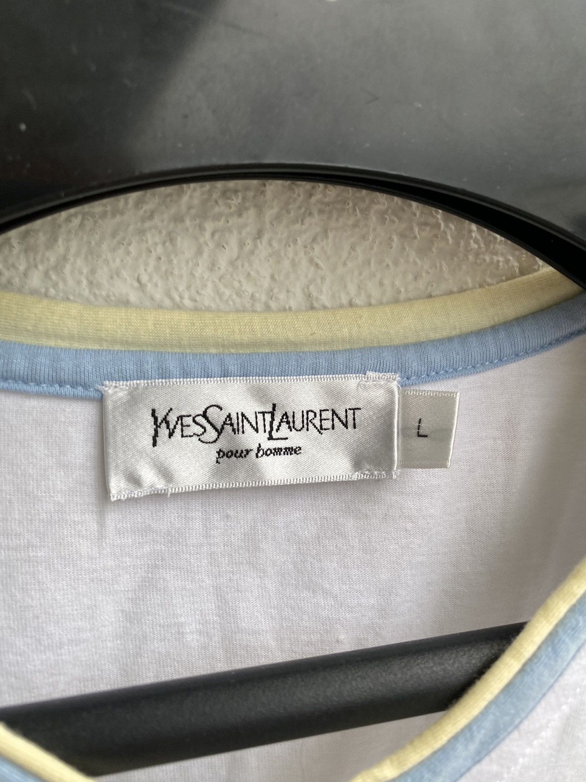 Yves Saint Laurent White YSL T-Shirt Big Logo Size US L / EU 52-54 / 3 - 4 Thumbnail