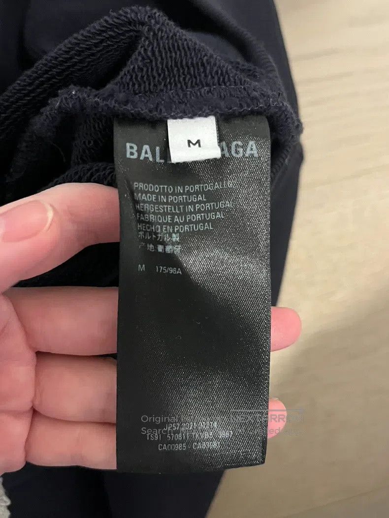 Balenciaga Balenciaga Classic Logo Dark Blue Hooded Sweatshirt Size US M / EU 48-50 / 2 - 4 Thumbnail