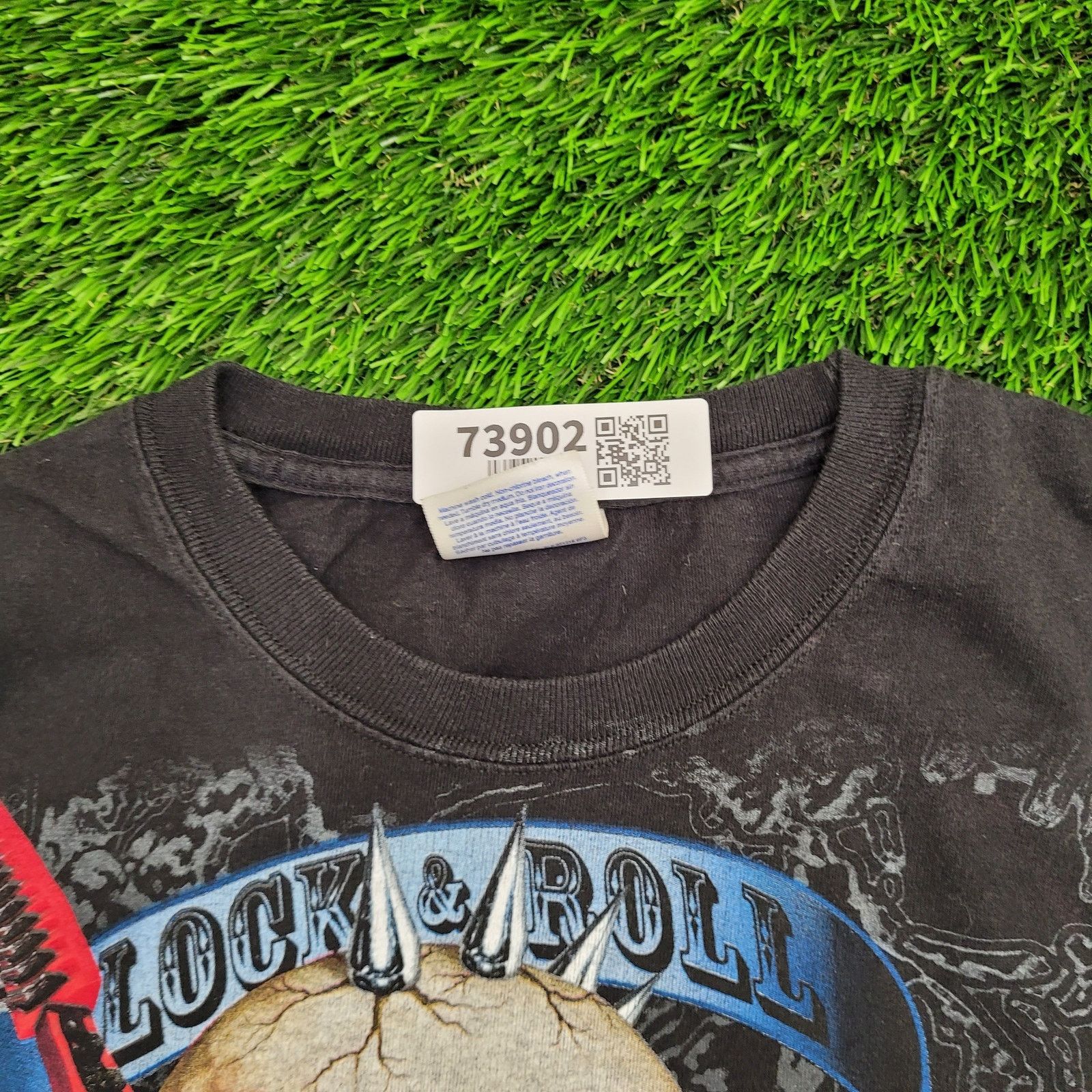 Hanes VTG Punk Skull Rocker Guitar T-Shirt XL Boxy Black Size US XL / EU 56 / 4 - 2 Thumbnail