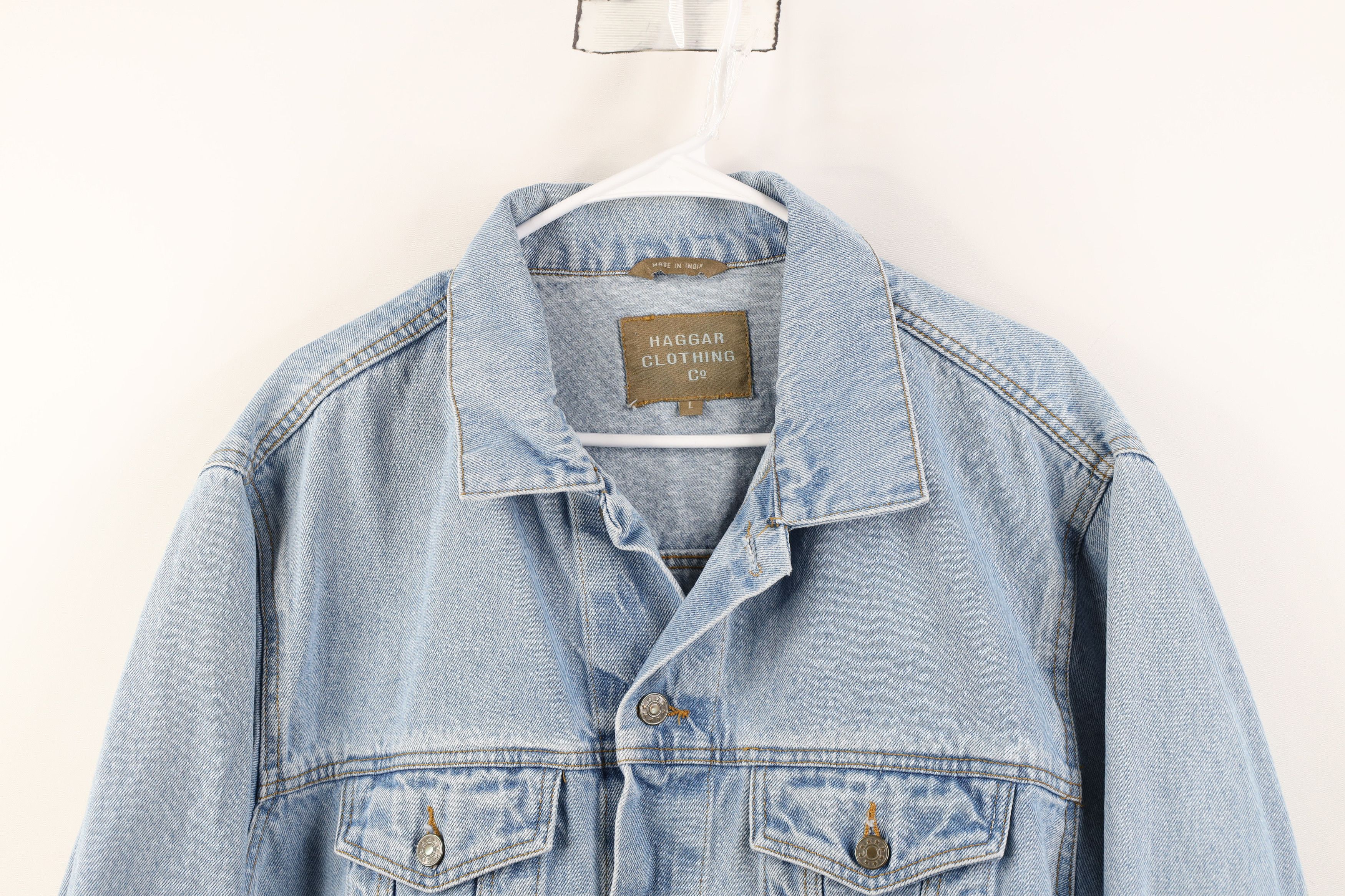 Vintage Vintage 90s Streetwear Denim Jean Trucker Jacket Blue Cotton Size US L / EU 52-54 / 3 - 2 Thumbnail