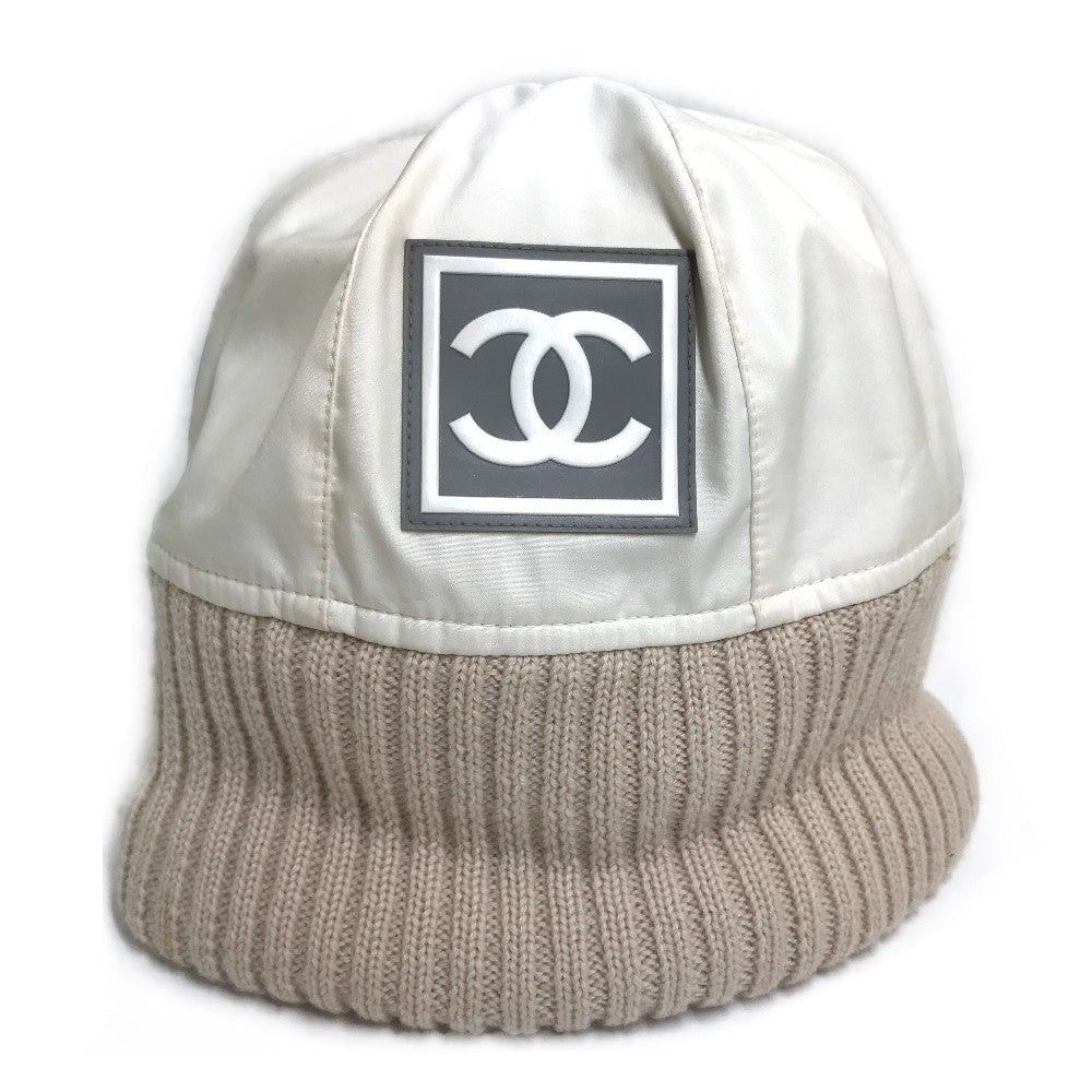 Chanel Chanel Cc Coma Mark Sports Line Logo Knit Cap Knitted Hat Polyester Women Size ONE SIZE - 1 Thumbnail