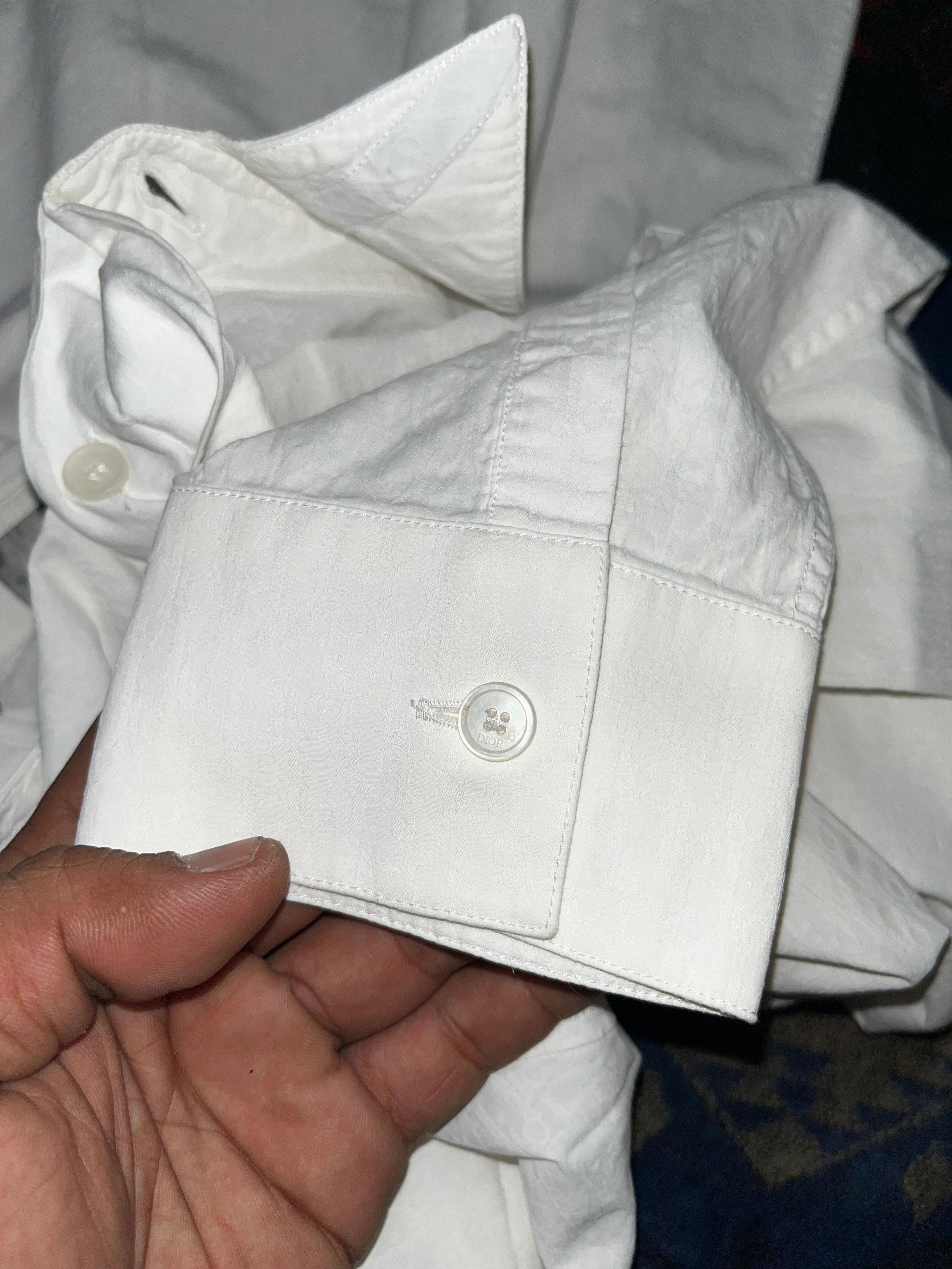 Dior Dior Homme Monogram Button Ups White Shirt Size US S / EU 44-46 / 1 - 8 Thumbnail