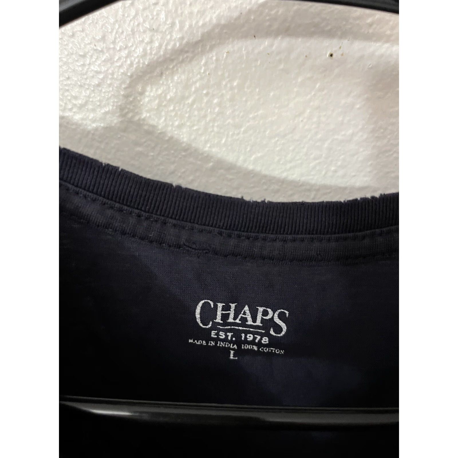 Chaps CHAPS Shirt Adult Large Navy Blue Graphic Short Sleeve Crew Neck Tee Along The Seacoast Tradition EST: 19 Men’s L Navy Graphic Print 2020s Size US L / EU 52-54 / 3 - 4 Thumbnail