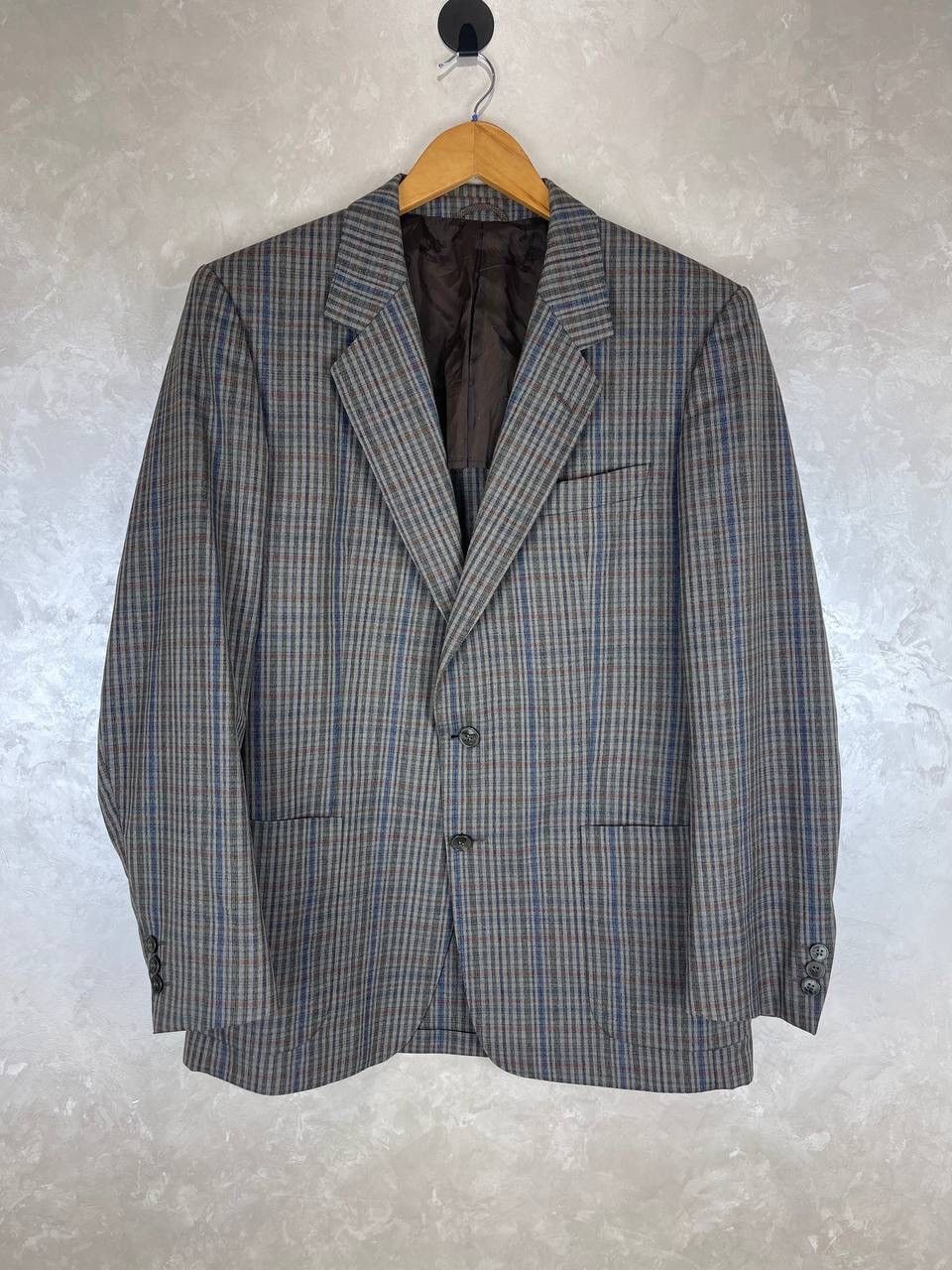 Burberry Burberry Wool Silk Blazer Jacket Plaid Check Vintage Size 52 Size 52R - 1 Thumbnail