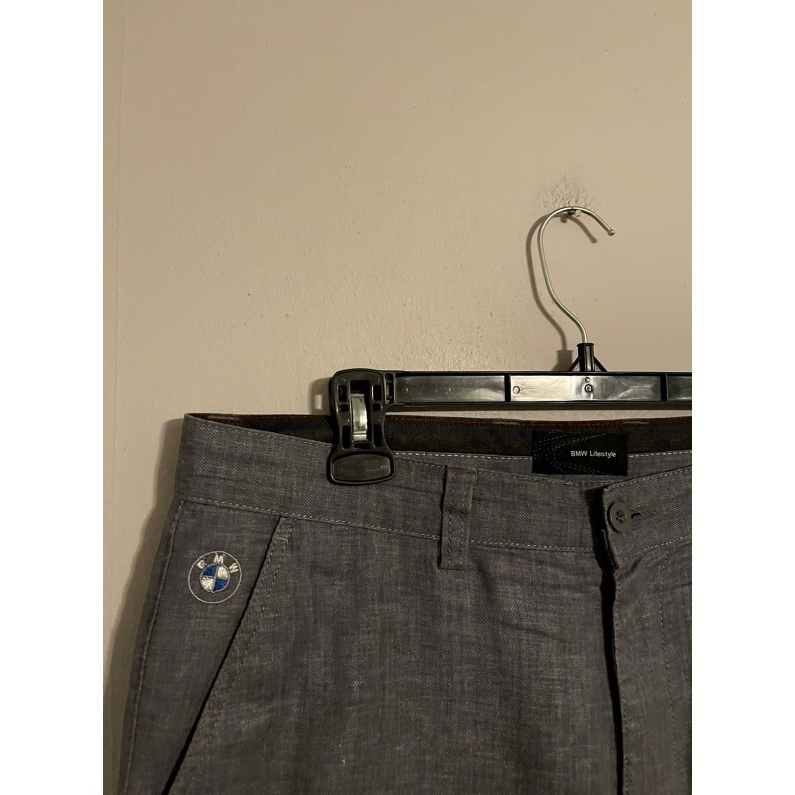 BMW BMW Lifestyle Motorsports Pants Mens Gray Cotton Casual 35x30 Size US 35 - 2 Thumbnail