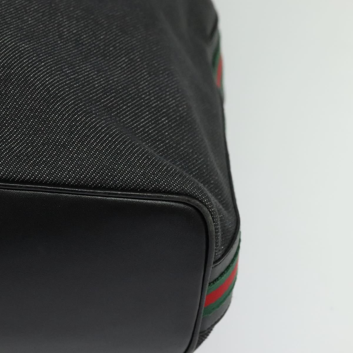 Gucci GUCCI Web Sherry Line Shoulder Bag Canvas Black Gold Size ONE SIZE - 11 Thumbnail