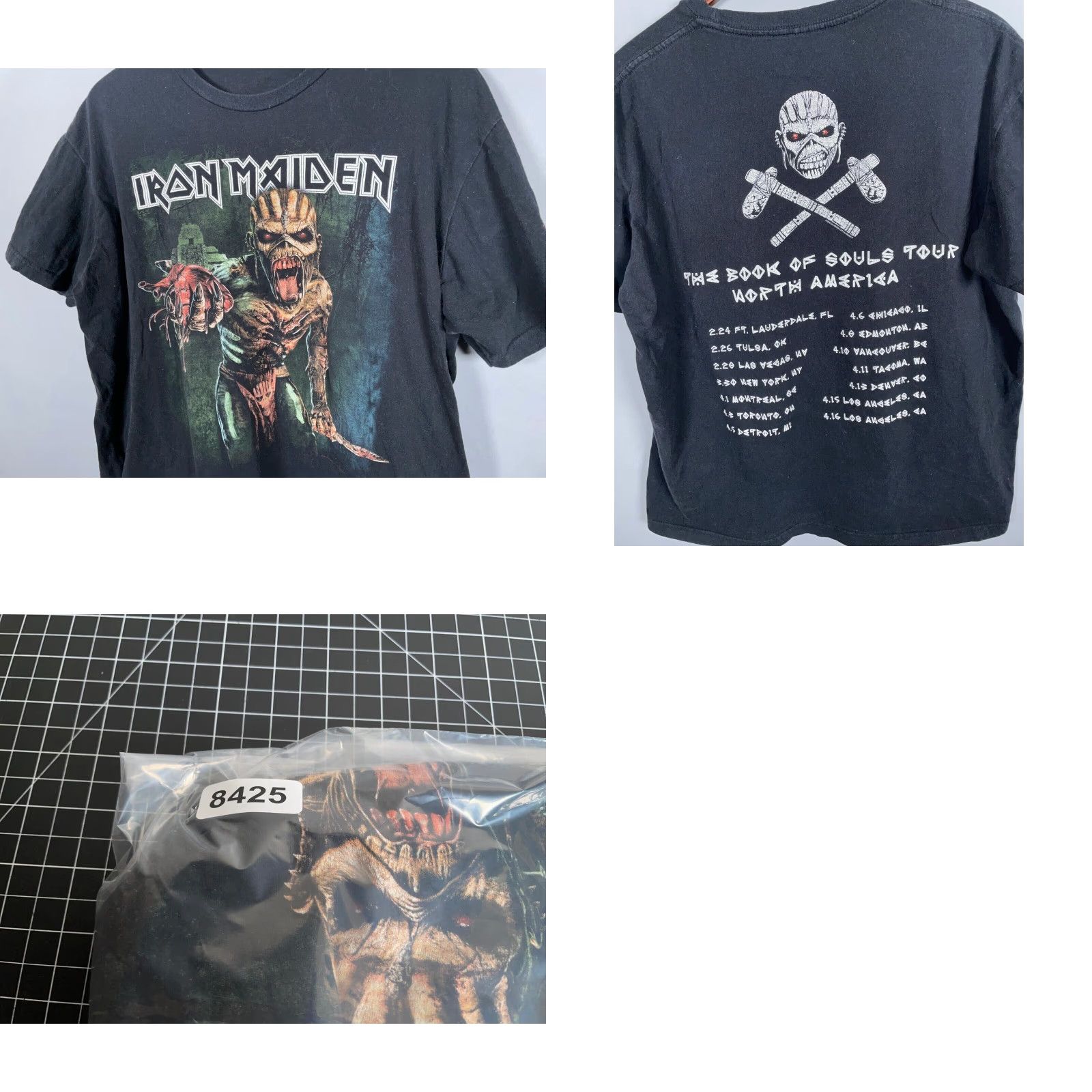 Doublet Iron Maiden Book of Souls Tour T-Shirt Adult XL Black Double-Sided Graphic Print 2016 Mens Size US XL / EU 56 / 4 - 8 Thumbnail