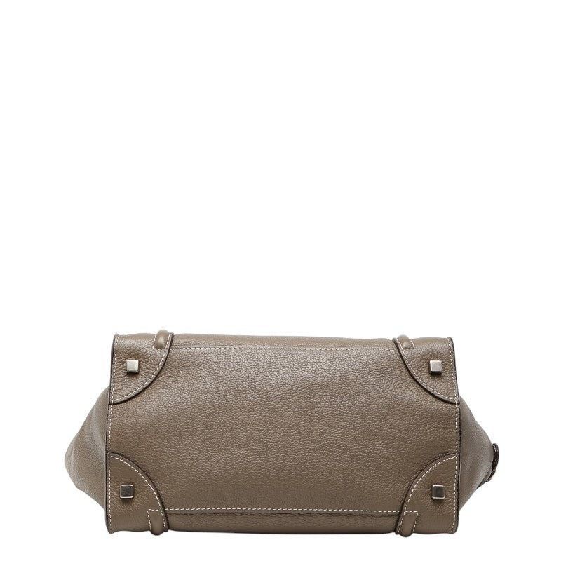 Celine Celine Leather Luggage Medium Handbag Gray Size ONE SIZE - 11 Thumbnail