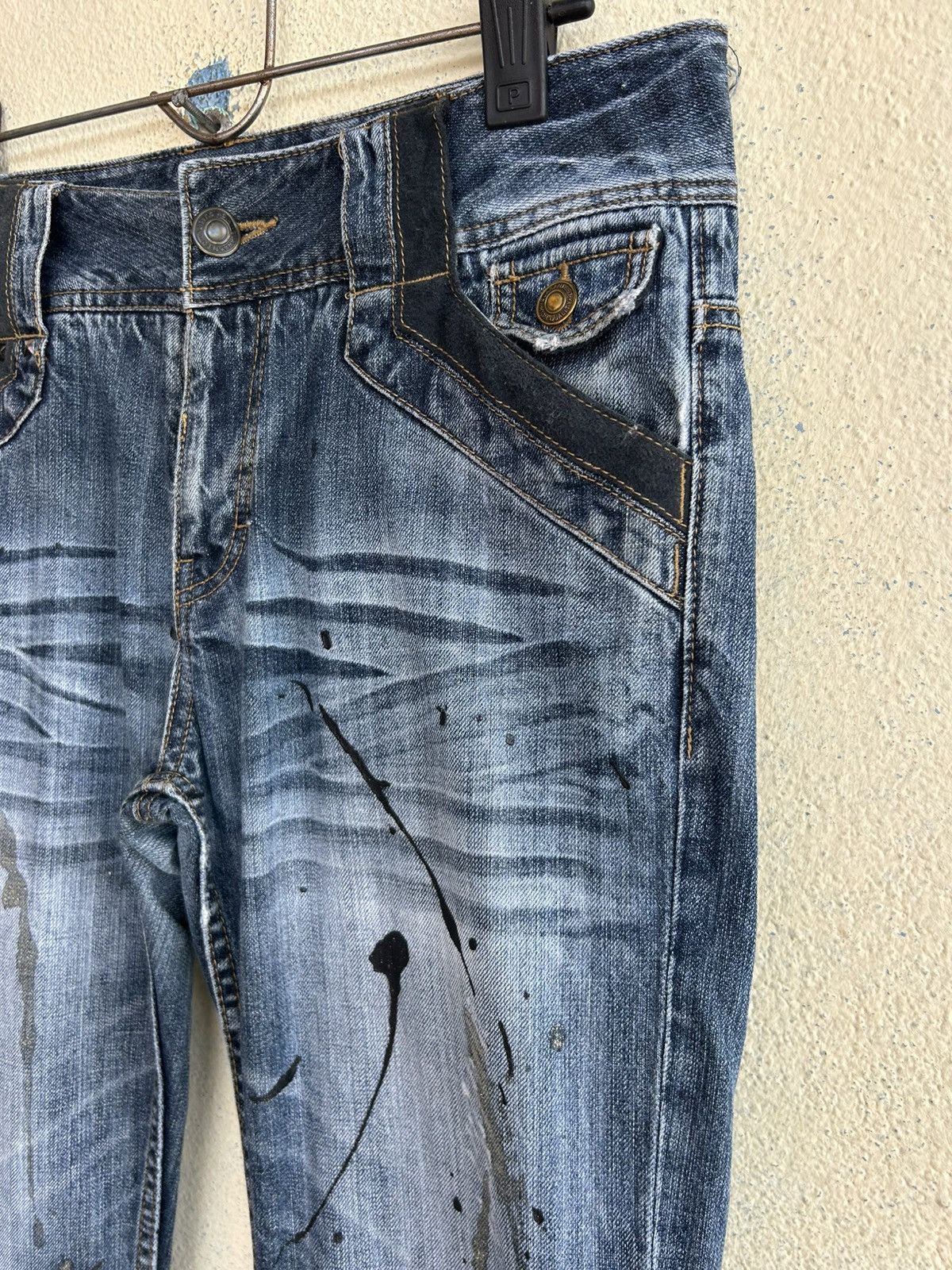 Japanese Brand Oririn Jeans Paints Splattered Flare Jeans Size US 34 / EU 50 - 3 Thumbnail