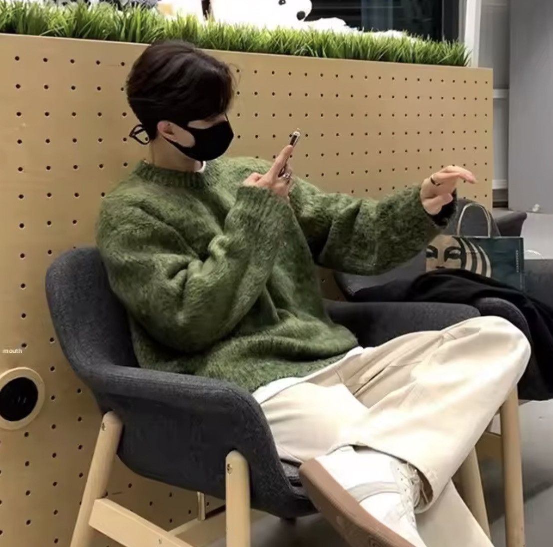 VIBE Green Mohair Knit Sweater Size US M / EU 48-50 / 2 - 5 Thumbnail