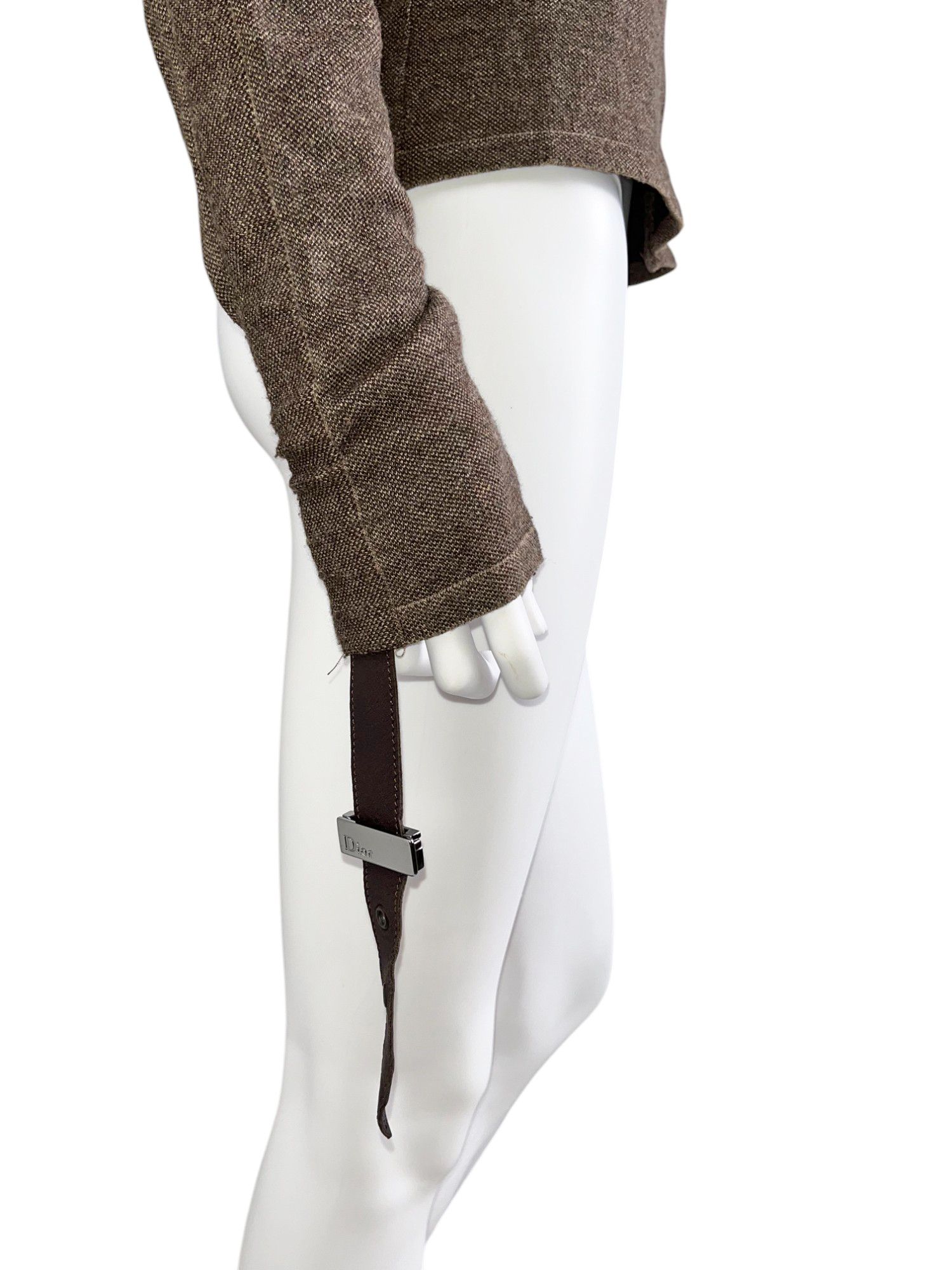 Dior by John Galliano F/W 2003 Brown Bondage Zipped Sweater Size L / US 10 / IT 46 - 7 Thumbnail
