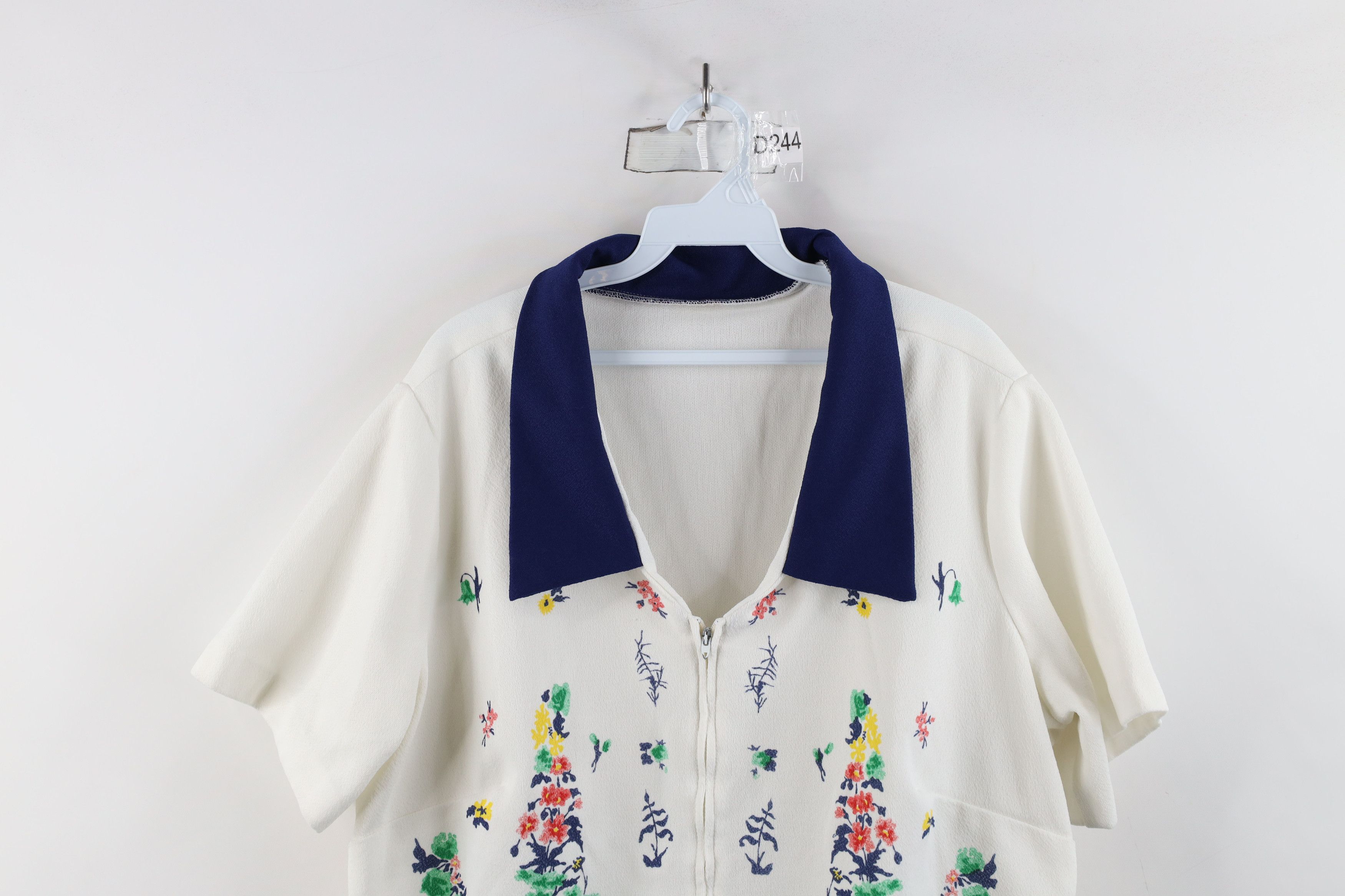 Vintage Vintage 70s Mid Century Modern MCM Collared Zip Polo Shirt Size 3XL / US 20-22 - 2 Thumbnail