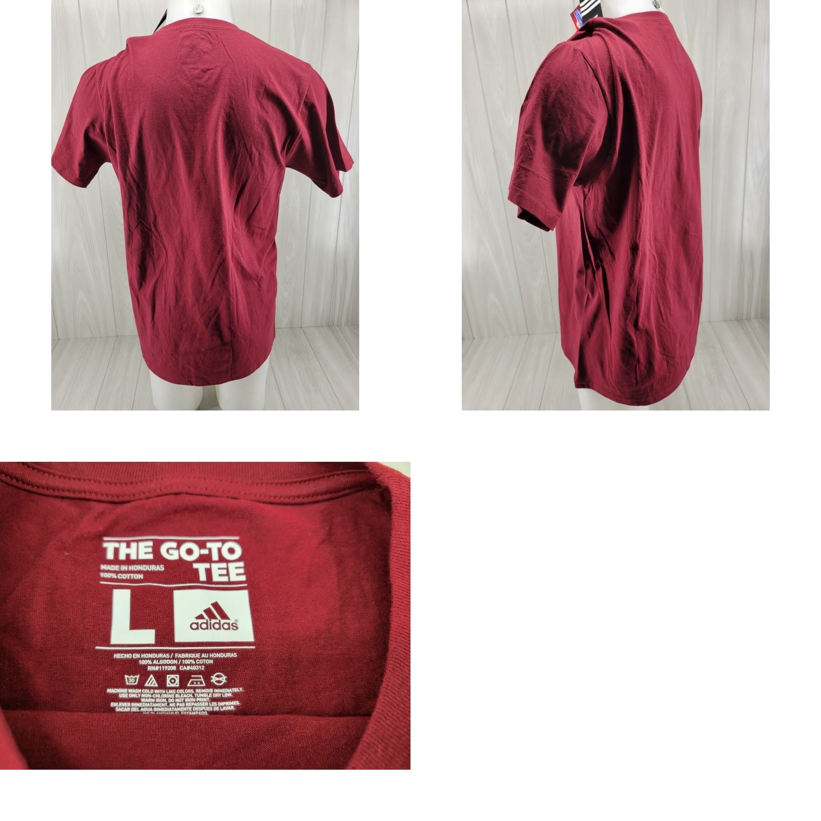 Adidas Adidas Mass U Shirt Size Large Burgundy Red Short Sleeve Shirt Mens Sports Size US L / EU 52-54 / 3 - 8 Thumbnail