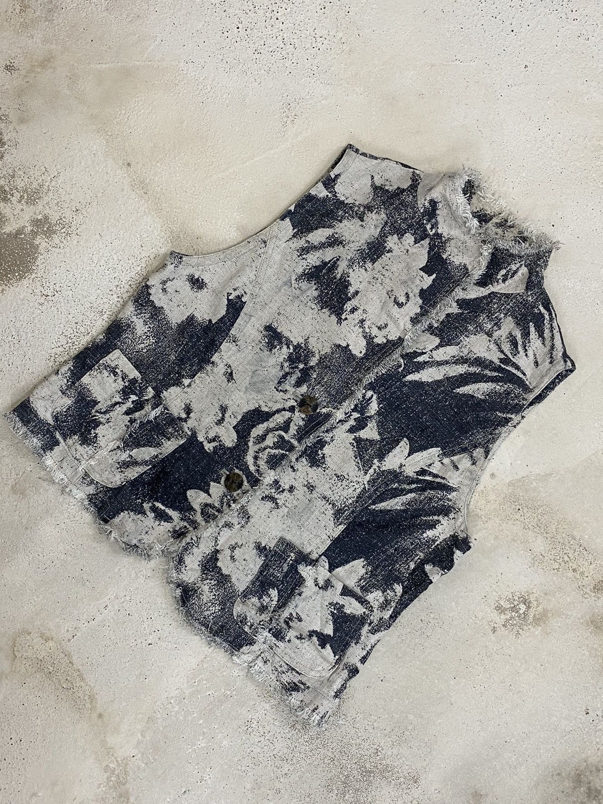 If Six Was Nine × Japanese Brand × Le Grande Bleu (L.G.B.) Vintage Vests AL Bacher Japan Brand Art Floral Sackcloth Size US S / EU 44-46 / 1 - 2 Thumbnail