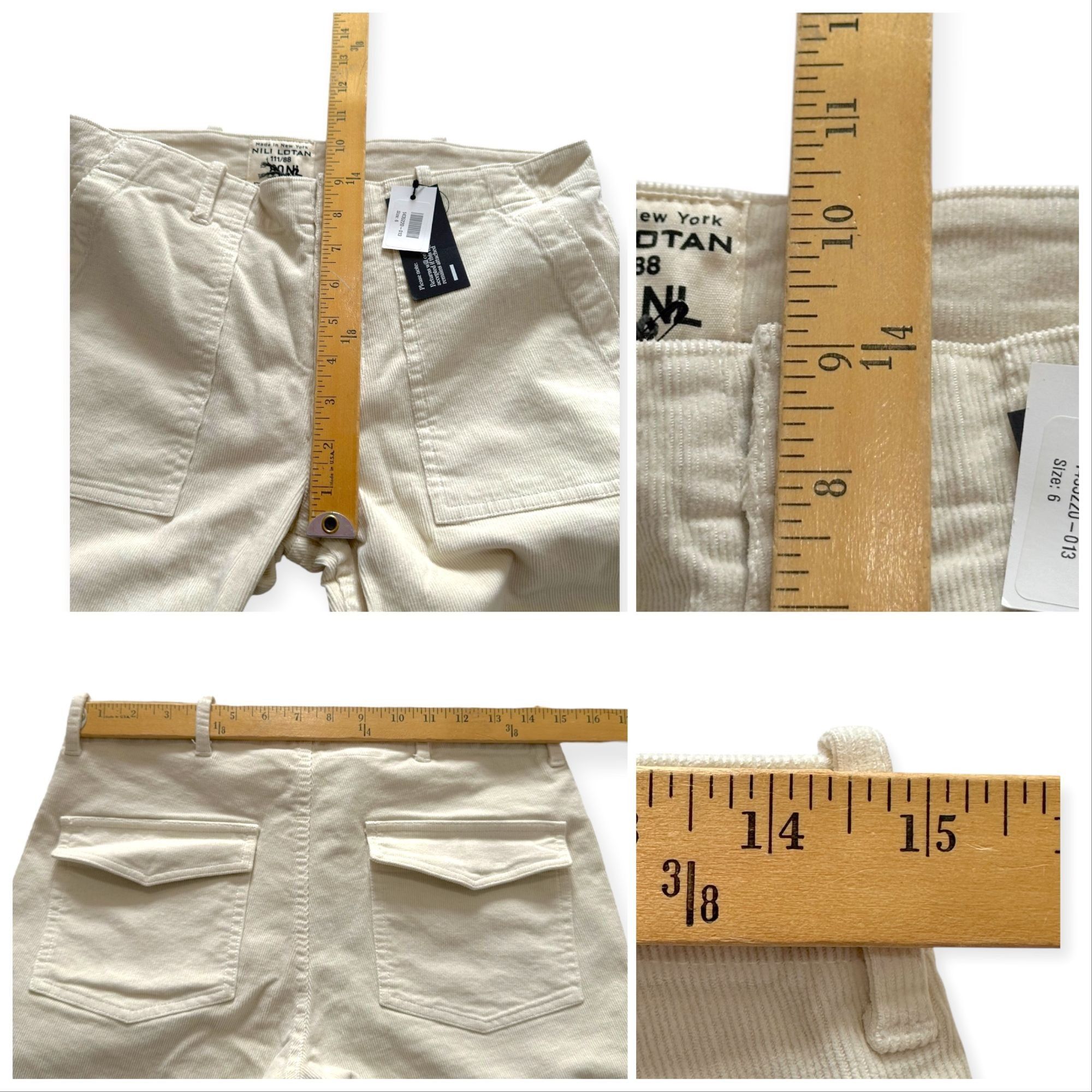 Nili Lotan Nili Lotan Jenna Pants in Corduroy, Winter White, 6 Size 28" / US 6 / IT 42 - 12 Thumbnail