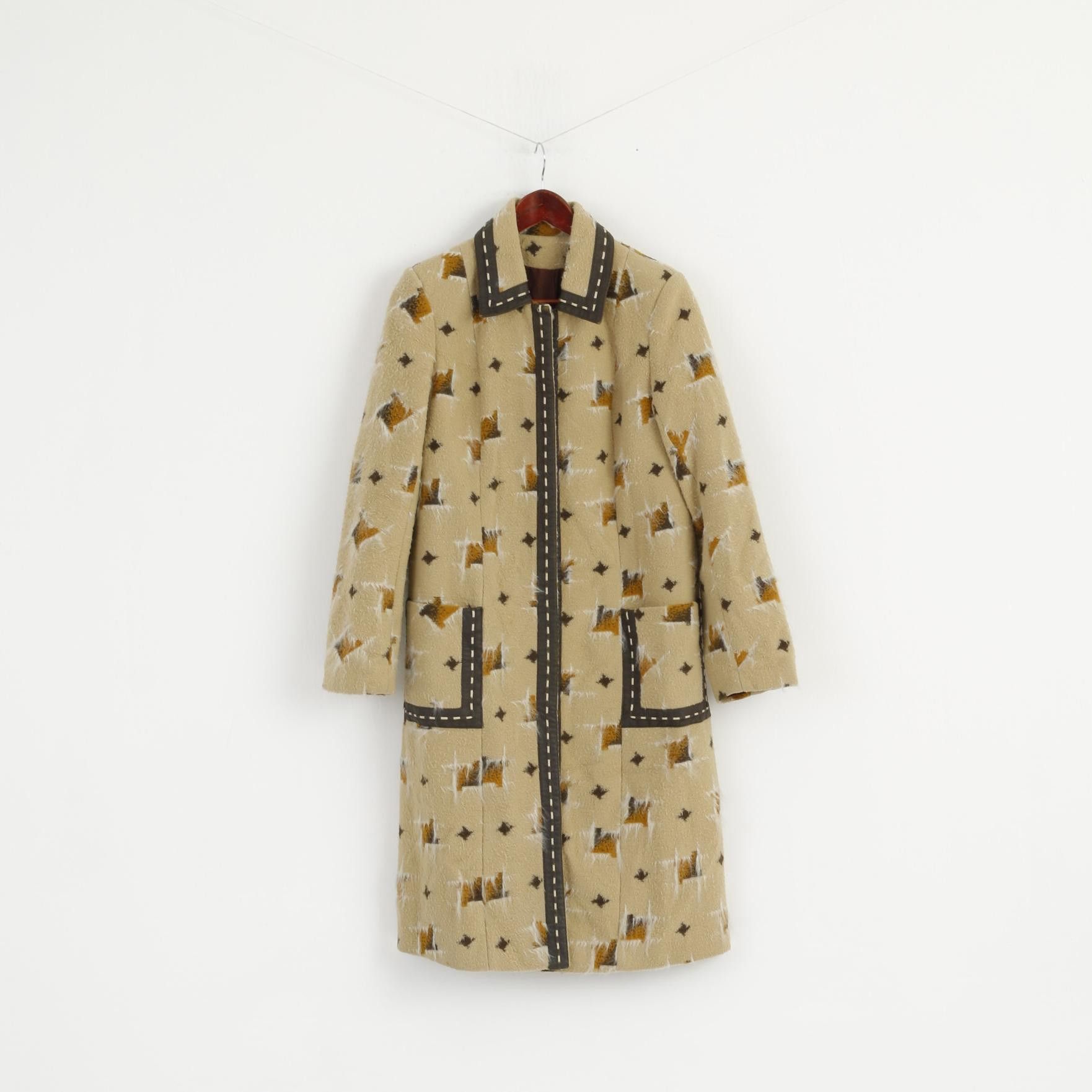 Vintage Classic Style Women S Coat Beige Vintage 1149 Size S / US 4 / IT 40 - 2 Thumbnail