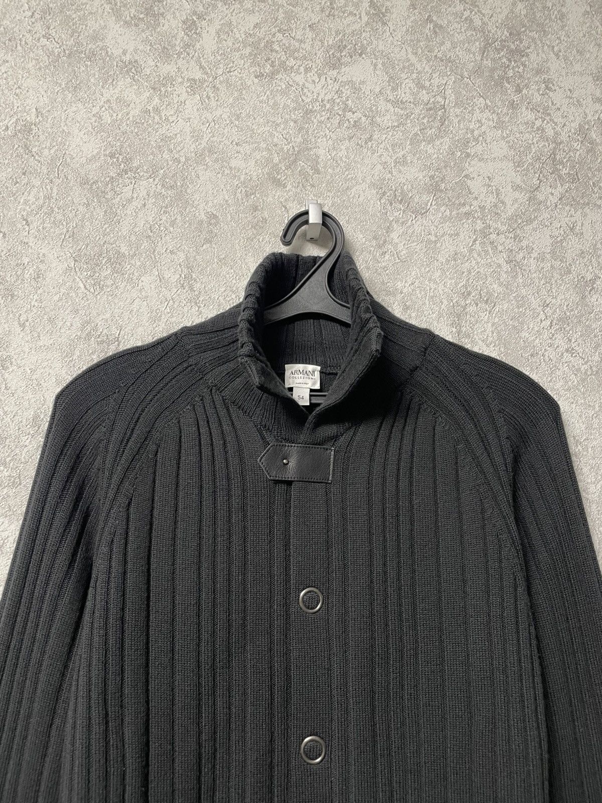 Armani Collezioni Vintage Armani Collezioni Black Wool Ribbed Sweater Luxury Size US L / EU 52-54 / 3 - 2 Thumbnail