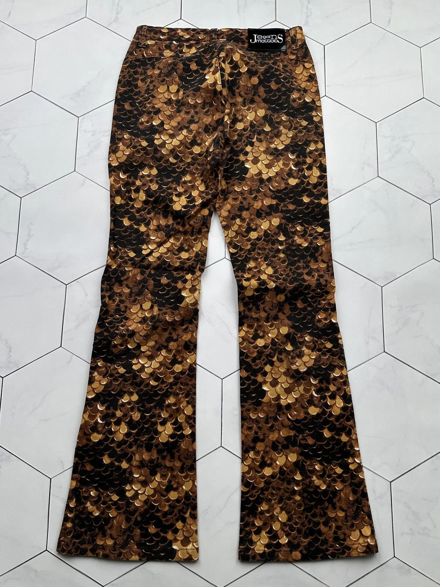 Japanese Brand Vintage Printed Flare Pants (B432)E2 Size 28" / US 6 / IT 42 - 4 Thumbnail