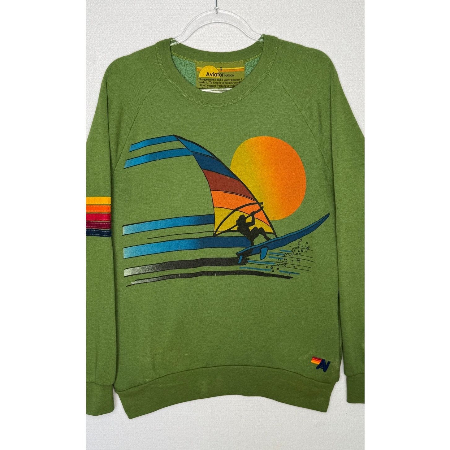 Aviator Nation Early Aviator Nation Surf Sweatshirt Green Rainbow Windsurf Size S / US 4 / IT 40 - 5 Thumbnail