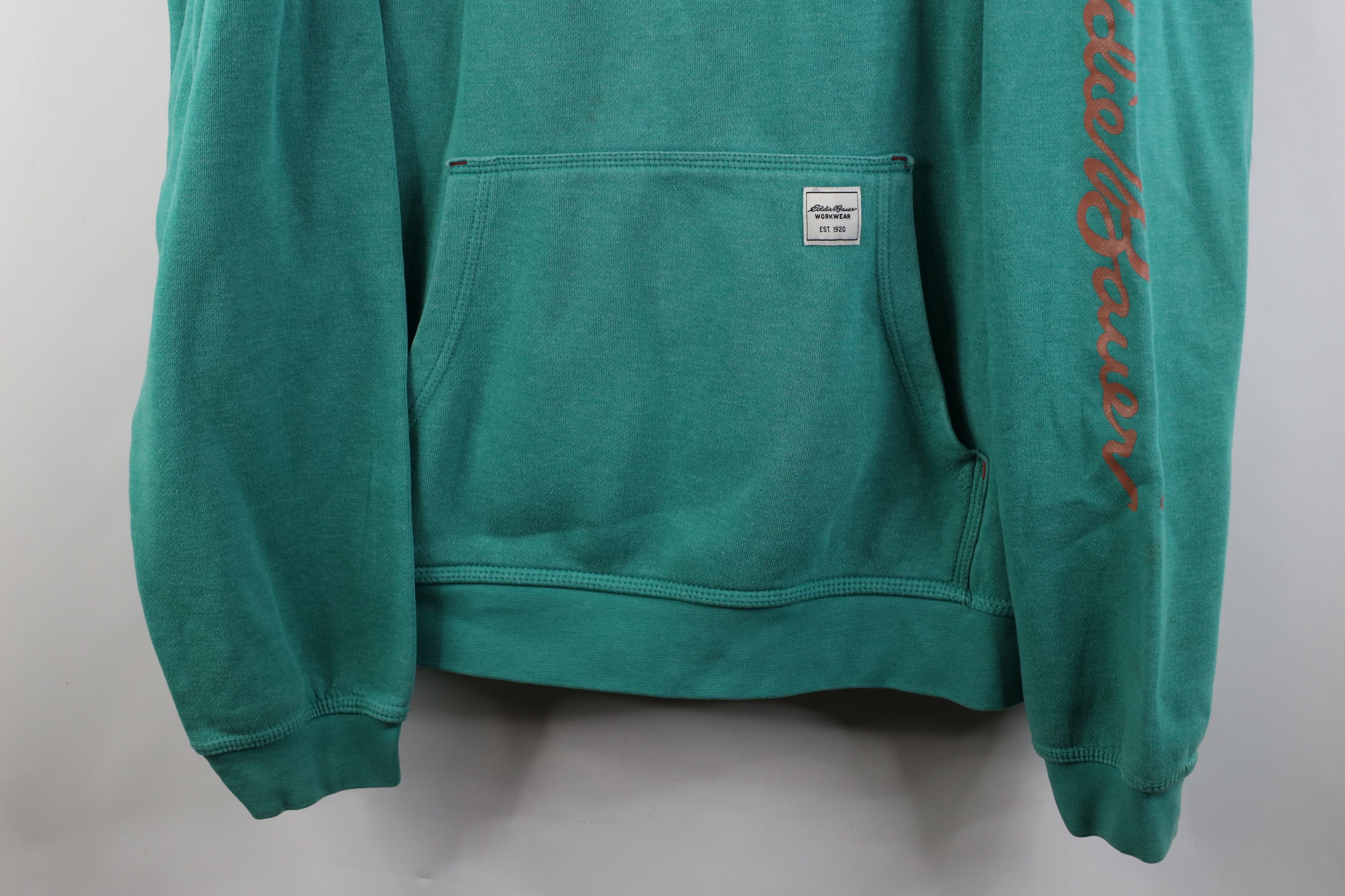 Eddie Bauer Vintage Y2K Eddie Bauer Workwear Spell Out Hoodie Sweatshirt Size US XXL / EU 58 / 5 - 3 Thumbnail