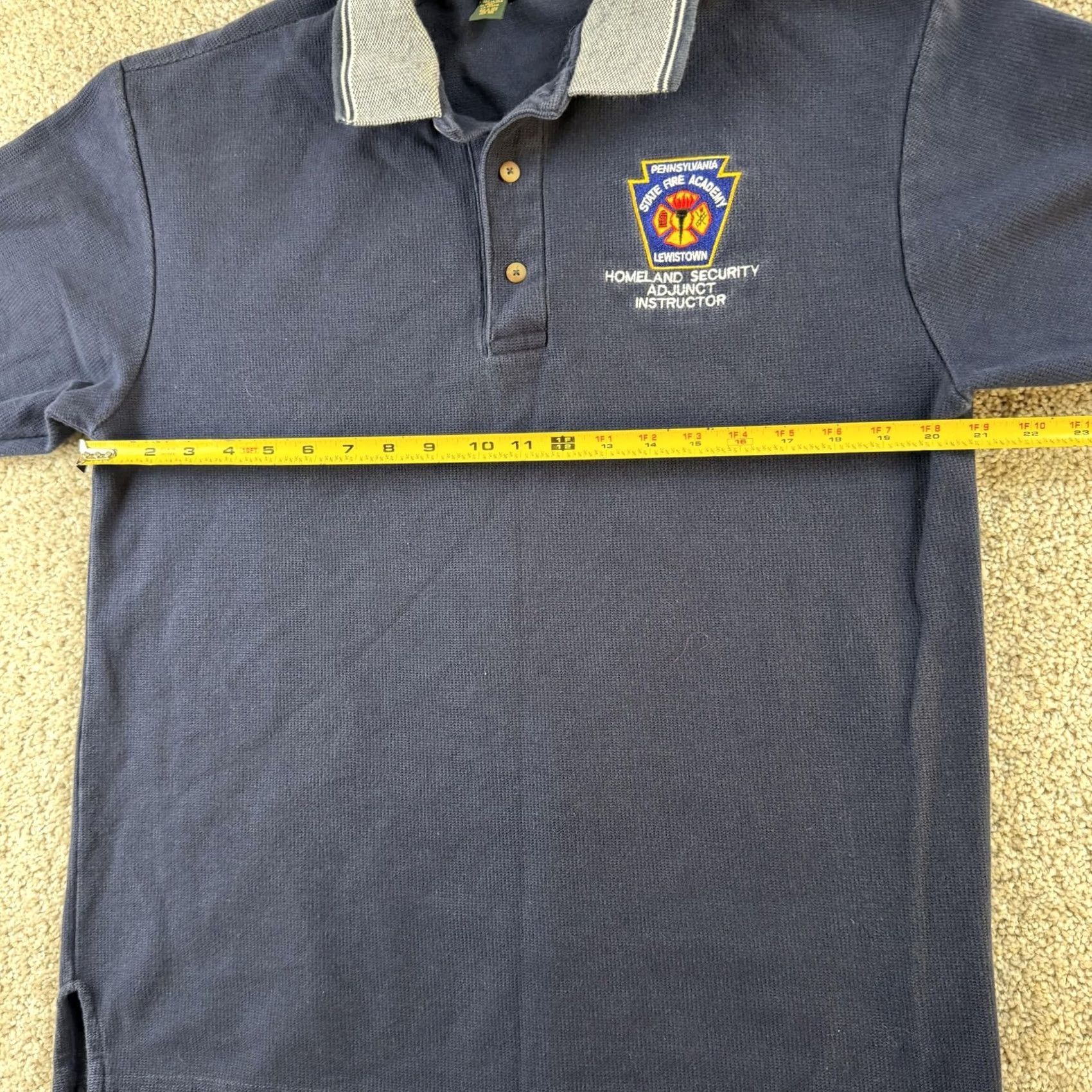 Vintage VINTAGE Cross Creek Polo Shirt Mens Large Blue Security Fire Academy Shirt Size US L / EU 52-54 / 3 - 6 Thumbnail