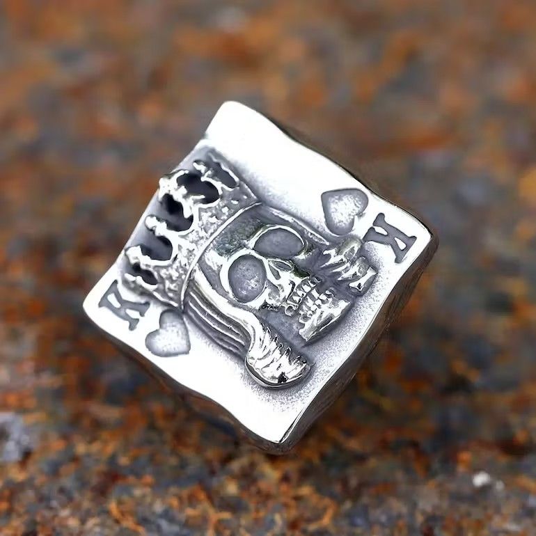 Japanese Brand × Vintage Crown Skull Poker Ring Size ONE SIZE - 4 Thumbnail