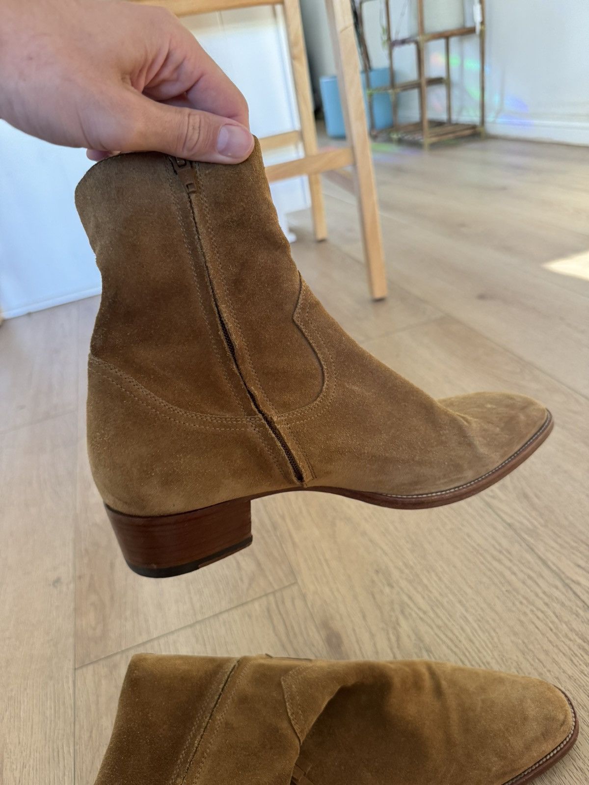 Saint Laurent Paris Hedi Suede Fringe Wyatts 44.5 Size US 11.5 / EU 44-45 - 4 Thumbnail