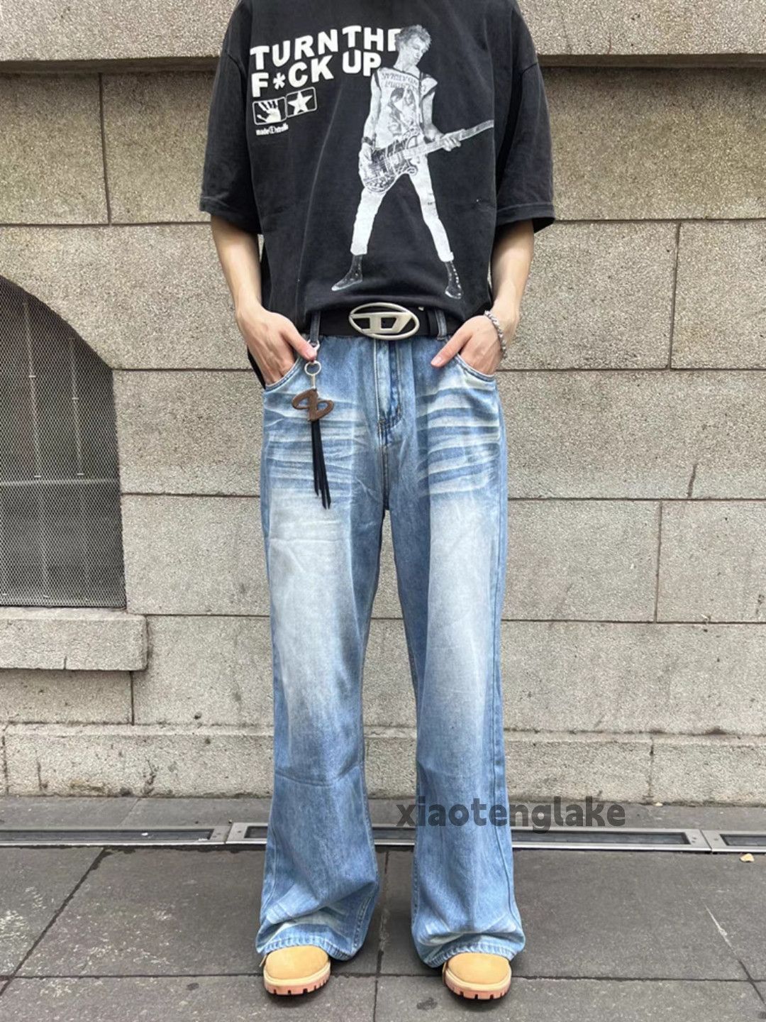Jean Unisex washed faded cleanfit yuppie y2k baggy jeans Size US 32 / EU 48 - 6 Thumbnail