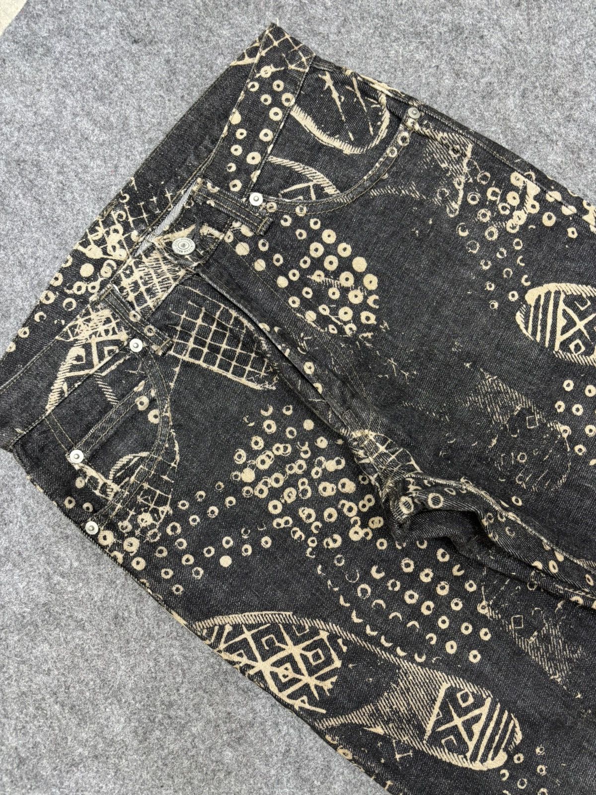 Japanese Brand 💥Very Rare💥Vtg Johnbull Boot Stomp Full Print Denim F670 Size US 28 / EU 44 - 7 Thumbnail