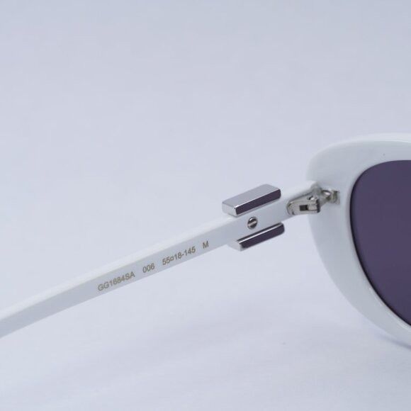 Gucci Gucci GG1684SA 006 Sunglasses White Oval Frame, Grey Lenses Size ONE SIZE - 6 Thumbnail