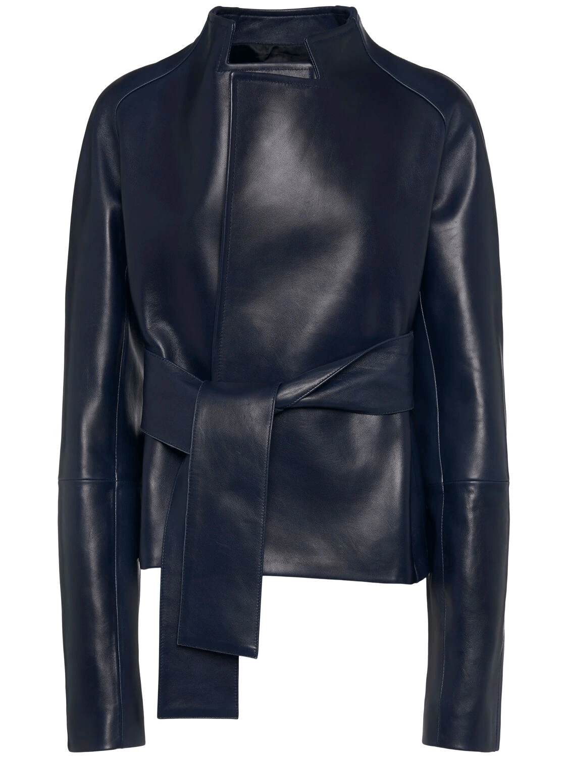 KHAITE KHAITE Edith $5600 Navy Leather Jacket New/Authentic Size ONE SIZE - 1 Thumbnail
