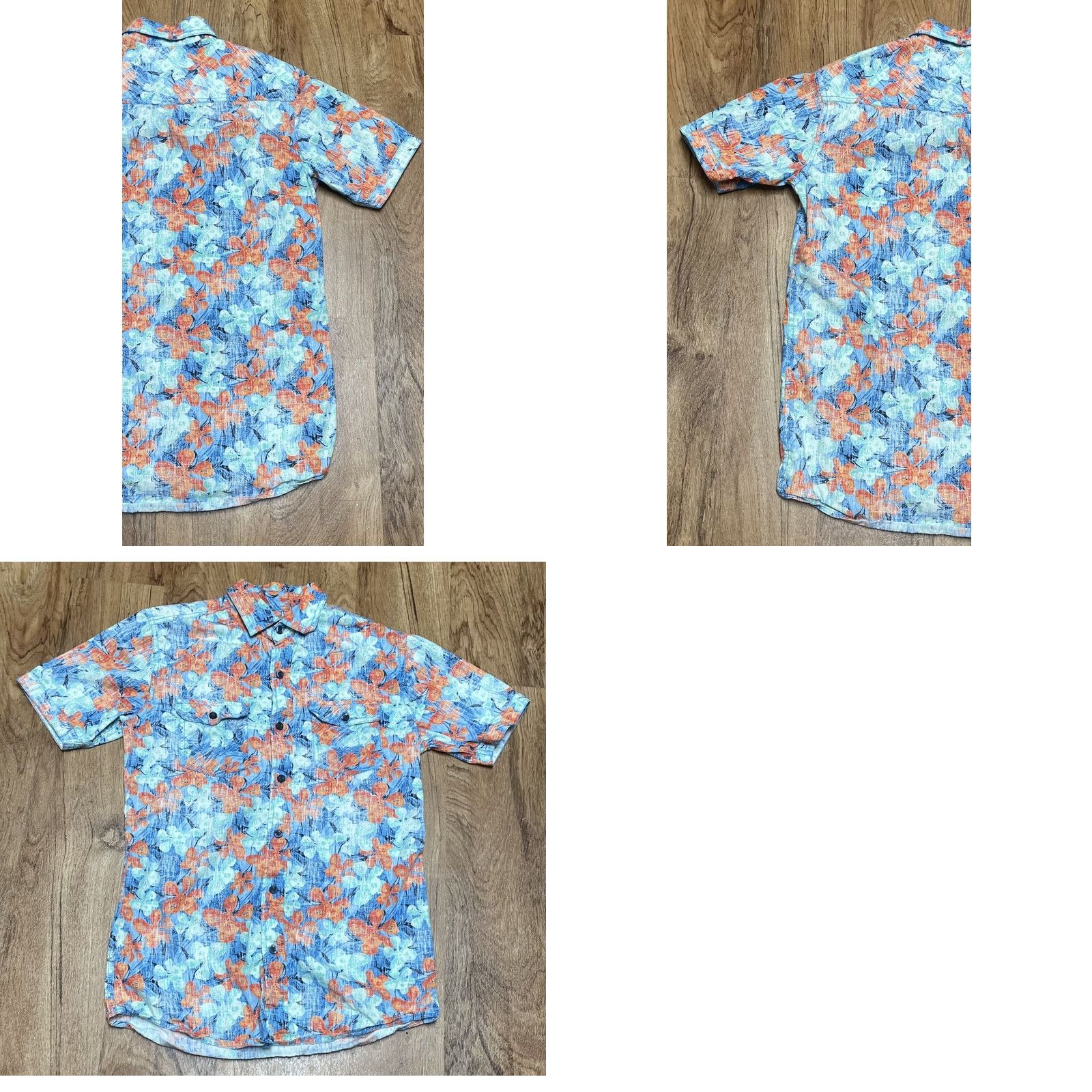 Camel Men’s Red Camel Hawaiian Shirt Short Sleeve Button-Down Small Blue&Orange Flowers Shirt Size US S / EU 44-46 / 1 - 7 Thumbnail