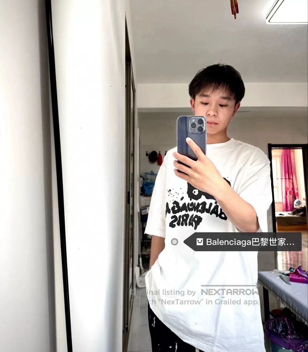 Balenciaga Balenciaga White Double B Short Sleeve. Size US L / EU 52-54 / 3 - 8 Thumbnail