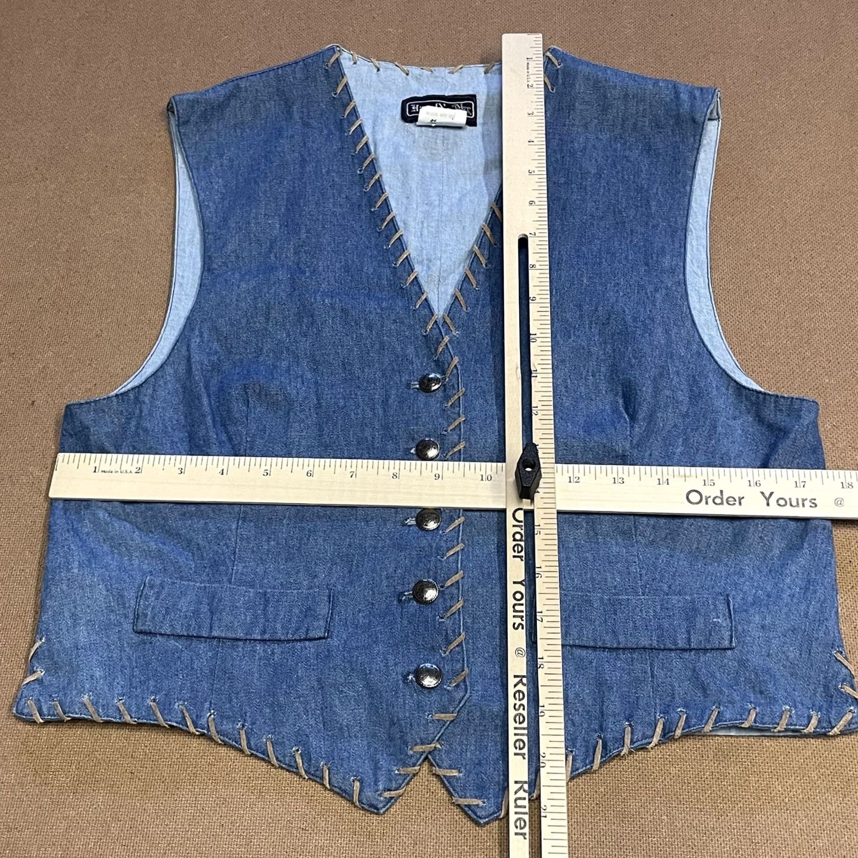 Denime VINTAGE Harold's Vest Womens Medium Blue Denim Western Button Up Made USA 90s Size M / US 6-8 / IT 42-44 - 4 Thumbnail