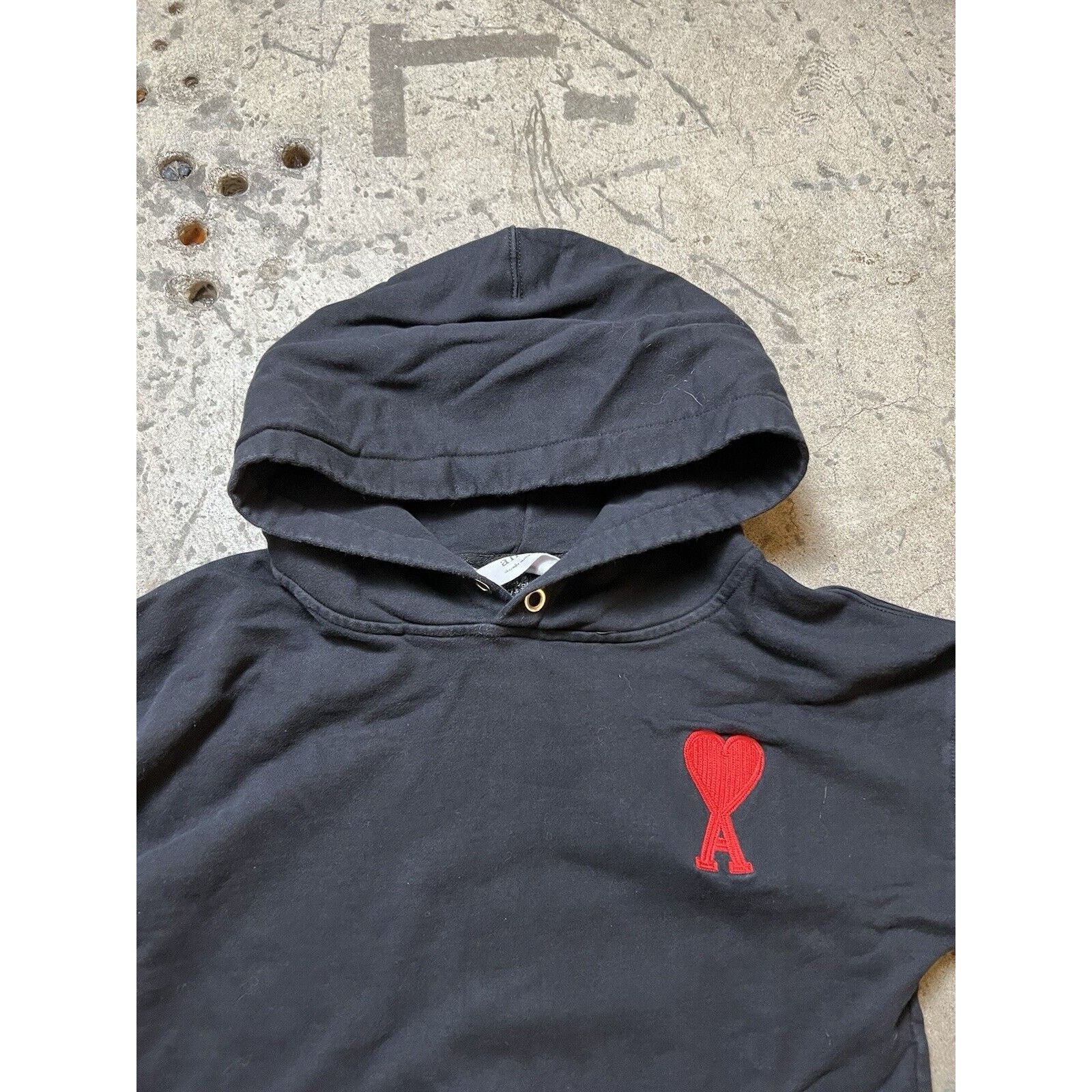 AMI Black Ami de Cœur Hoodie Streetwear Fits Size M-L Size M / US 6-8 / IT 42-44 - 2 Thumbnail