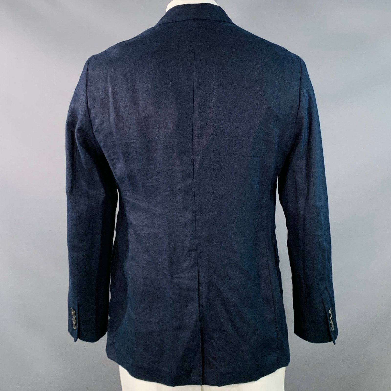 Polo Ralph Lauren POLO by RALPH LAUREN Regular Navy Woven Linen Sport Coat Size 42R - 3 Thumbnail