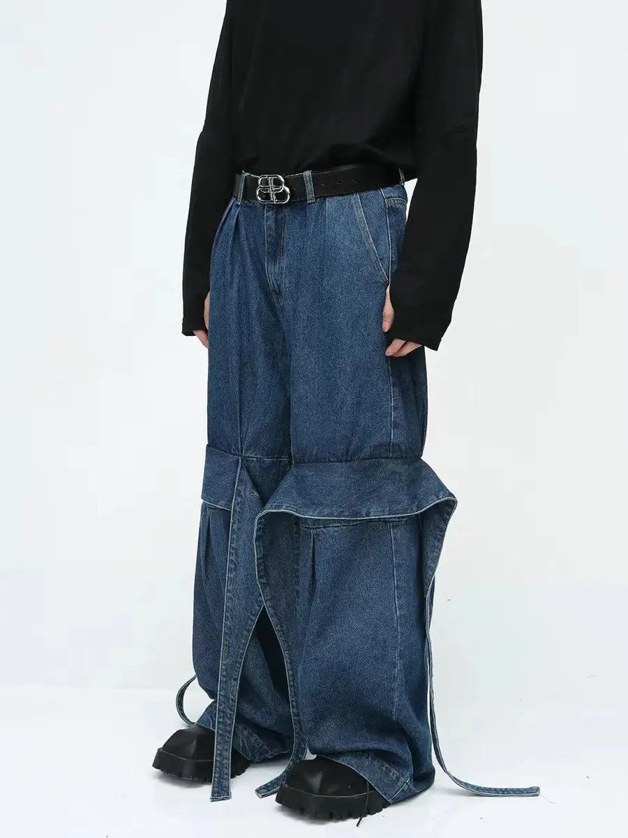 Japanese Brand × Jean Deconstructed Design Strappy Hip Hop Jeans Size US 33 - 5 Thumbnail